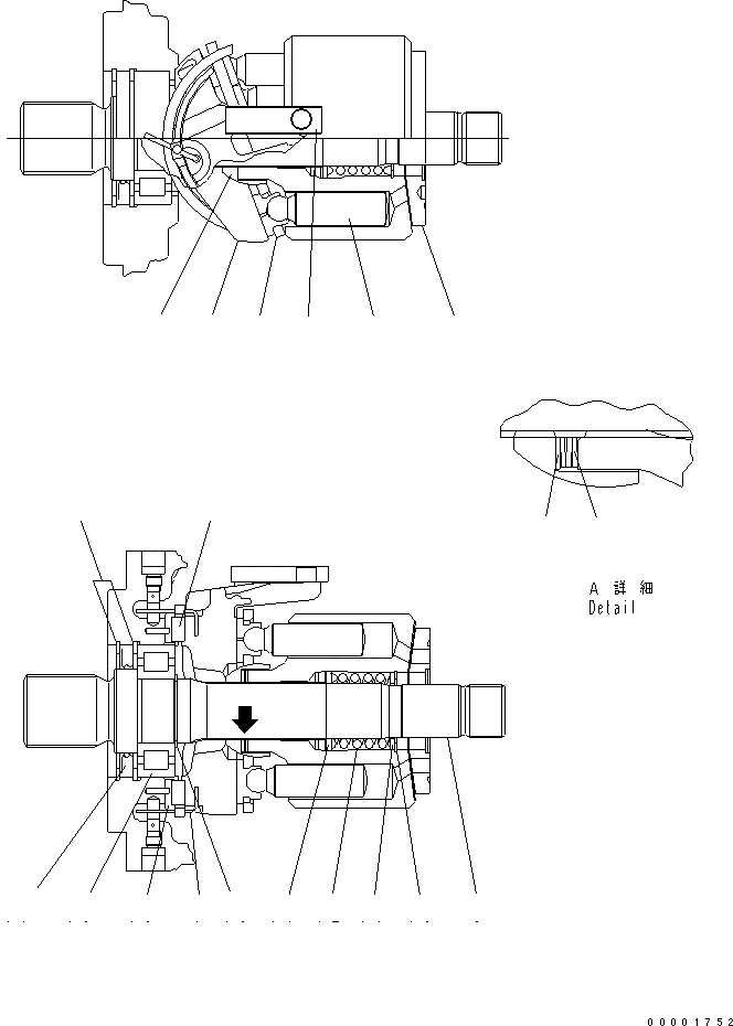 Схема запчастей Komatsu WA250PZ-6 - HYDROSTATIC ТРАНСМИССИЯ (HST) (ВНУТР. ЧАСТИ) (НАСОС) (/) Y ОСНОВН. КОМПОНЕНТЫ И РЕМКОМПЛЕКТЫ