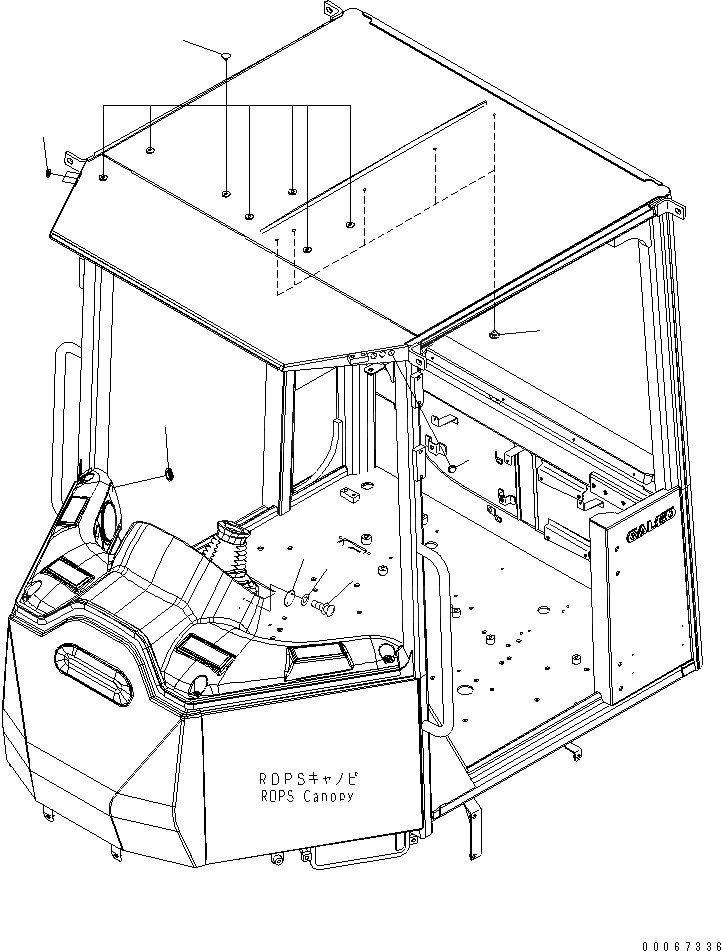 Схема запчастей Komatsu WA250PZ-6 - СИДЕНЬЕ ОПЕРАТОРА (ТКАНЬ ТИП)(№7-) КАБИНА ОПЕРАТОРА И СИСТЕМА УПРАВЛЕНИЯ