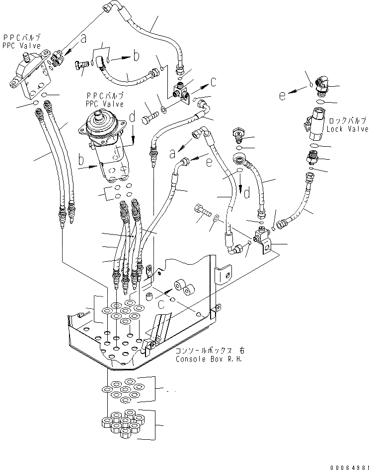 Схема запчастей Komatsu WA250PZ-6 - УПРАВЛЕНИЕ ПОГРУЗКОЙ (PPC ШЛАНГИ) (ДЛЯ MULTI FUNCTION MONO РЫЧАГ И НАВЕСН. ОБОРУД РЫЧАГ)(№7-) КАБИНА ОПЕРАТОРА И СИСТЕМА УПРАВЛЕНИЯ