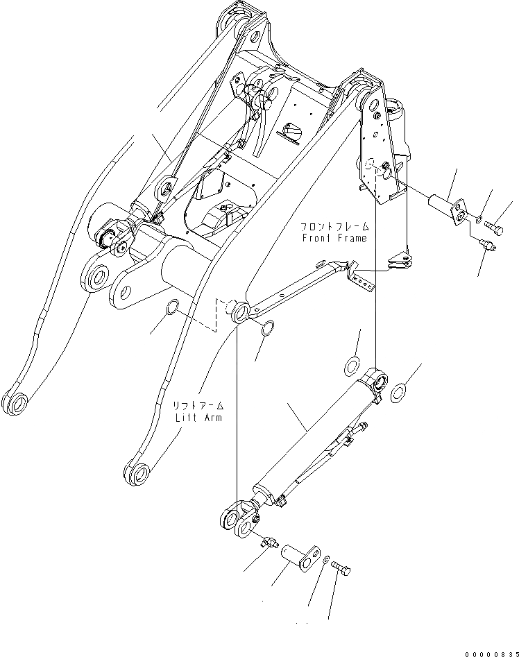 Схема запчастей Komatsu WA250PZ-6 - КАПОТ (СМАЗ. GUN)(№7-) ЧАСТИ КОРПУСА