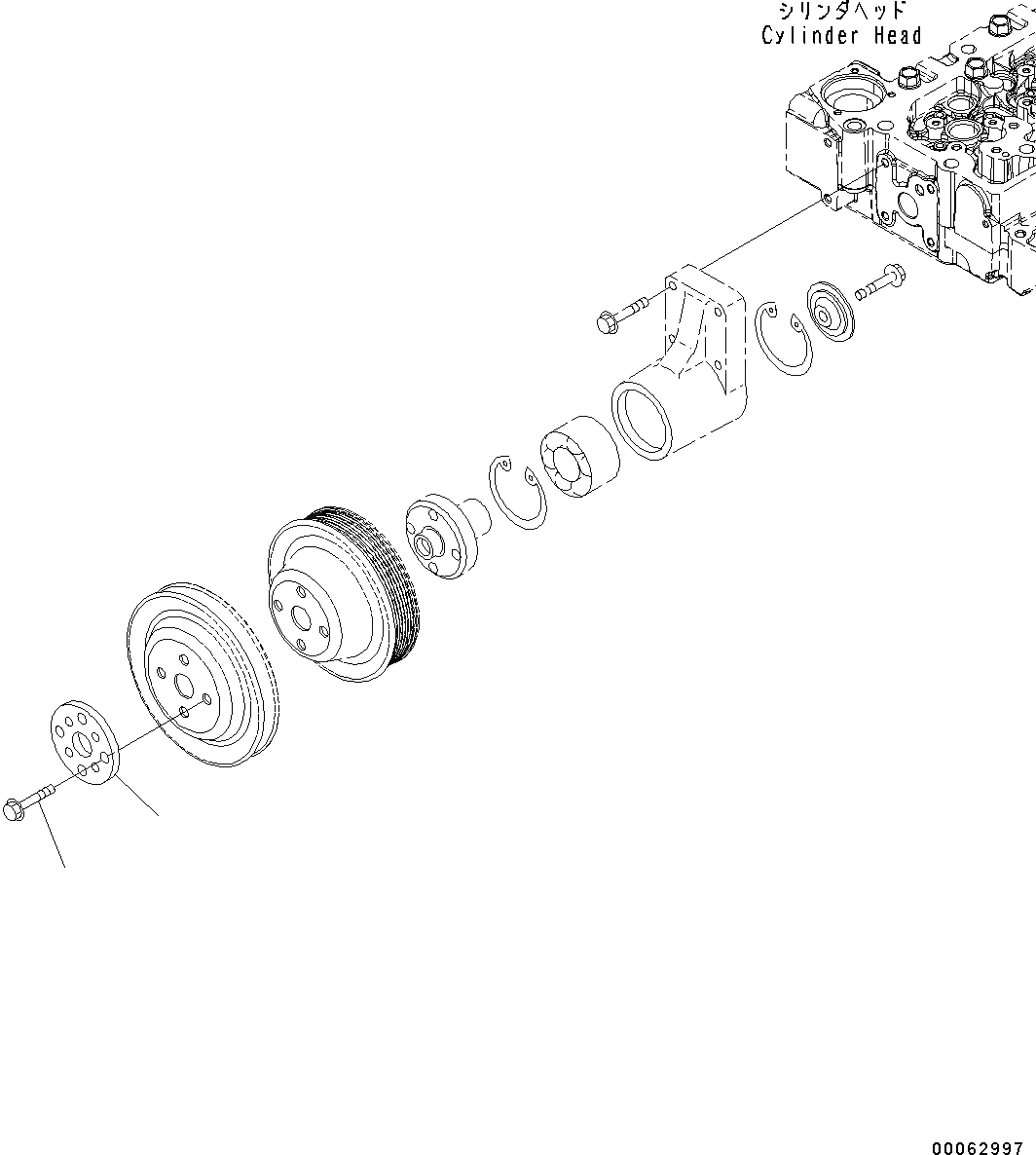 Схема запчастей Komatsu WA250PZ-6 - ВЕНТИЛЯТОР ОХЛАЖДЕНИЯ ПРИВОД (КРЕПЛЕНИЕ) AA ДВИГАТЕЛЬ