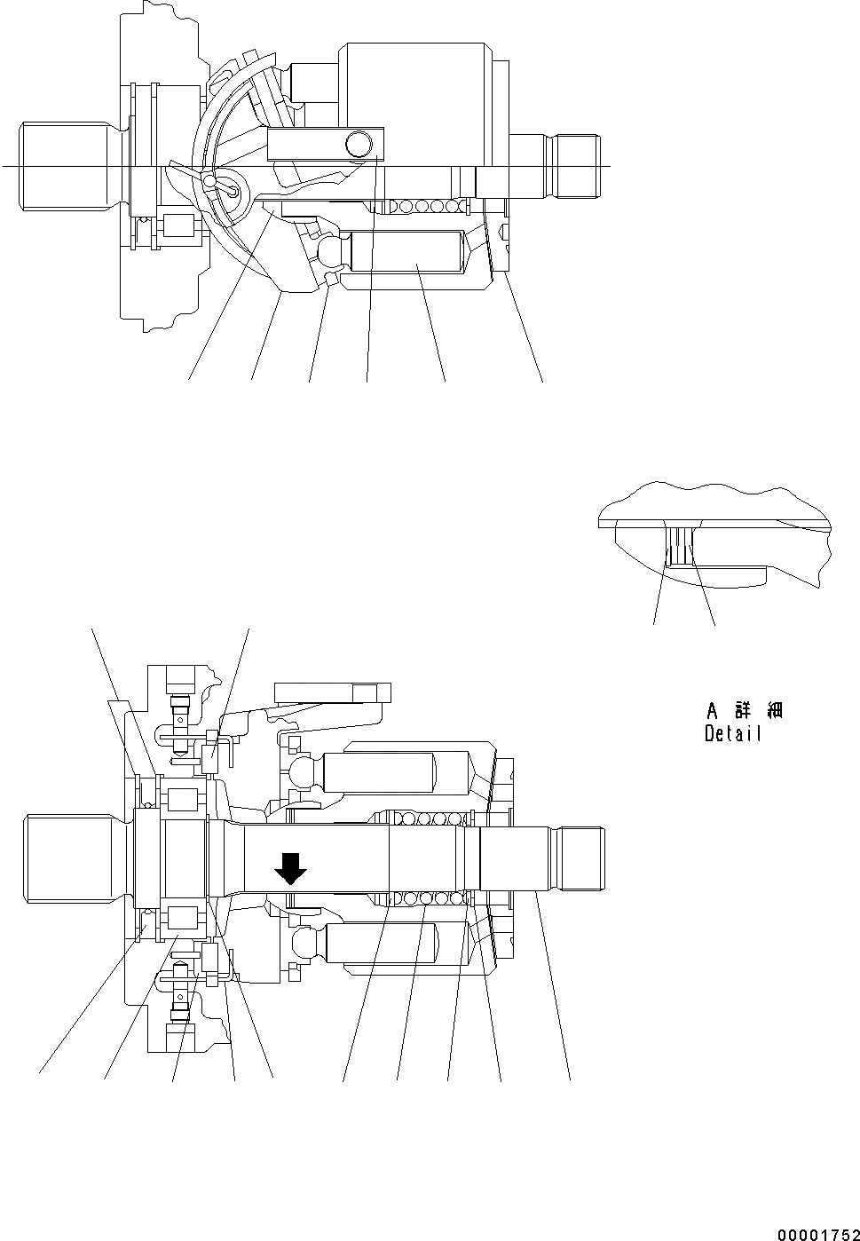 Схема запчастей Komatsu WA250PZ-6 - HYDROSTATIC ТРАНСМИССИЯ (HST) (ВНУТР. ЧАСТИ) (НАСОС) (/) F POWER TRANSMITTING СИСТЕМА