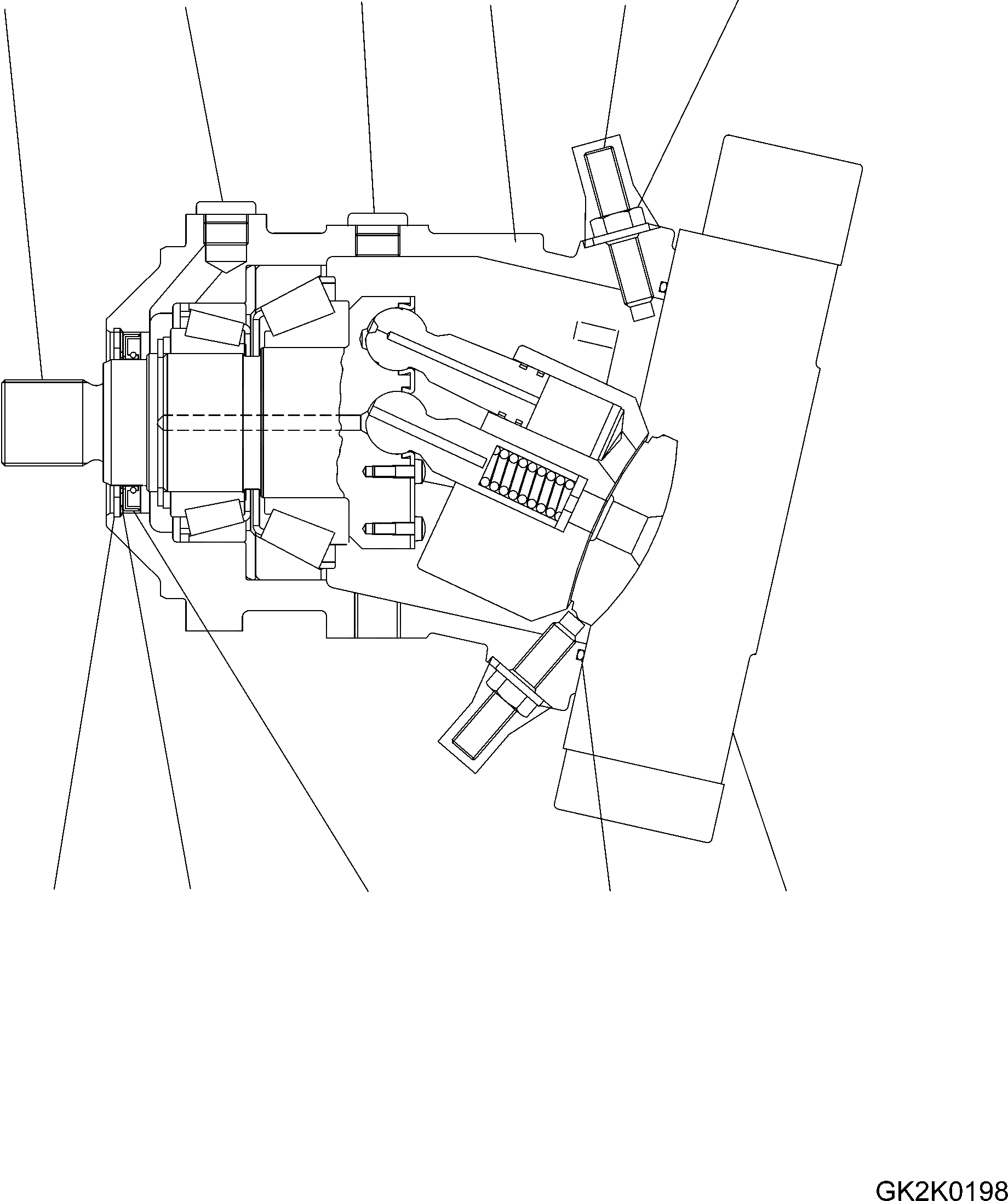 Схема запчастей Komatsu WA250PZ-6 - HYDROSTATIC ТРАНСМИССИЯ (HST) (ВНУТР. ЧАСТИ) (МОТОР ) (КМ/Ч) (/) F POWER TRANSMITTING СИСТЕМА