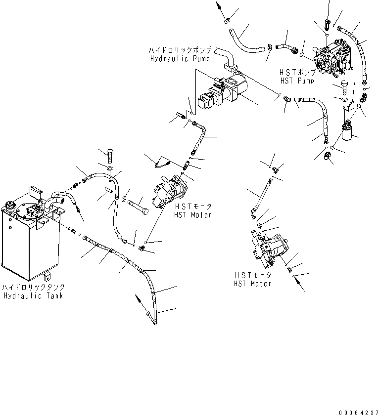 Схема запчастей Komatsu WA250PZ-6 - ГИДРОЛИНИЯ (ПОДАЧА ТРУБЫ) F POWER TRANSMITTING СИСТЕМА