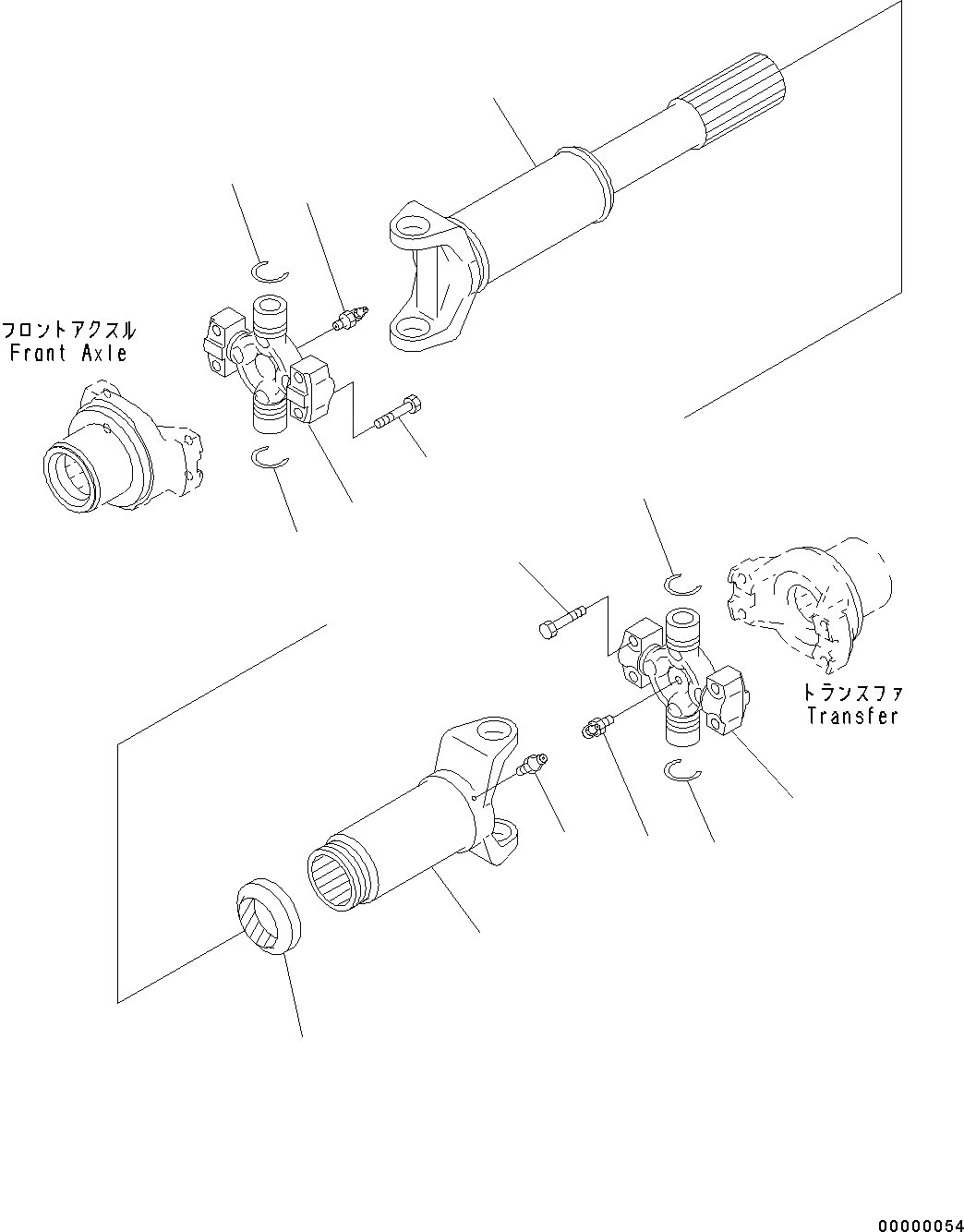 Схема запчастей Komatsu WA250PZ-6 - ВЕДУЩ. ВАЛ (ПЕРЕДН.) F POWER TRANSMITTING СИСТЕМА