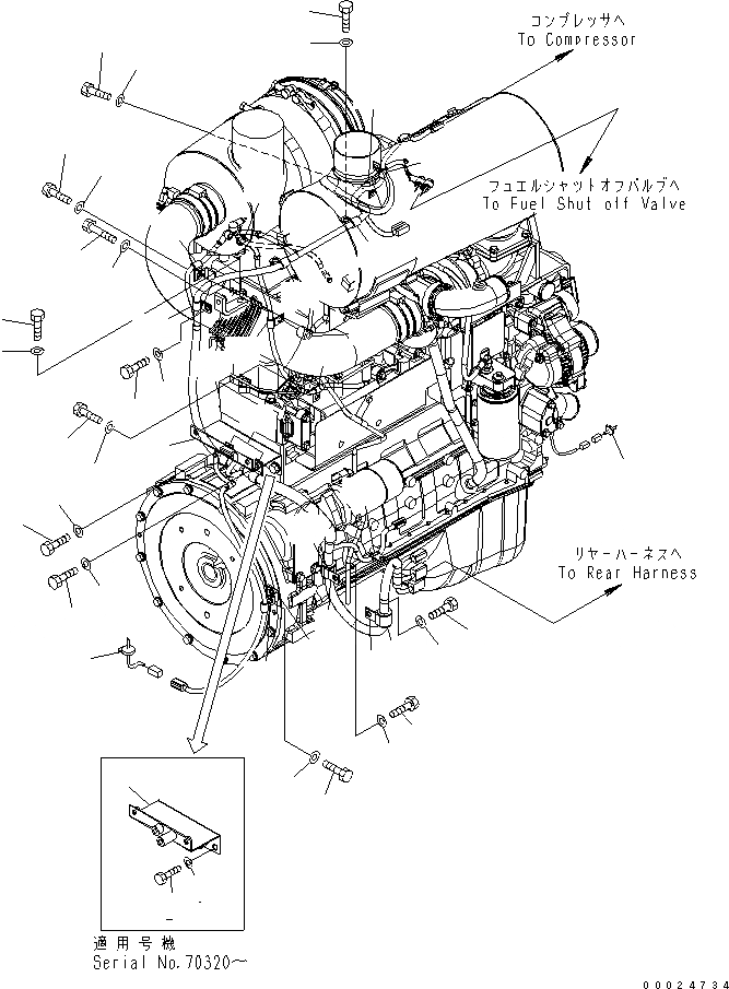 Схема запчастей Komatsu WA270-5-SN - Э/ПРОВОДКА ДВИГАТЕЛЯ (/) КОМПОНЕНТЫ ДВИГАТЕЛЯ