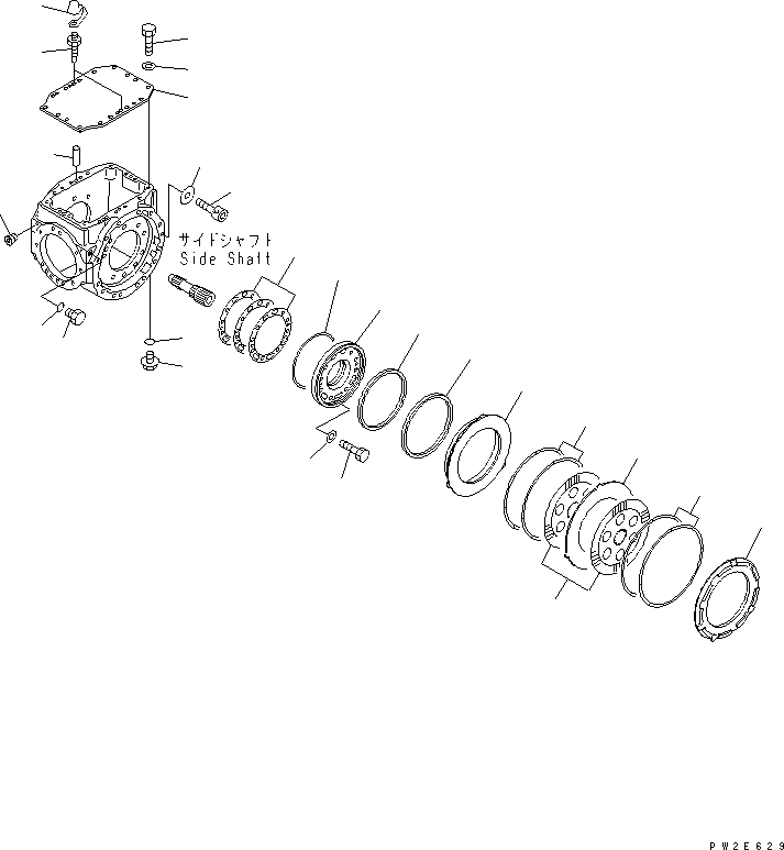 Схема запчастей Komatsu WA270-5-SN - ЗАДН. МОСТ (КРЫШКАAND ТОРМОЗ.) ТРАНСМИССИЯ