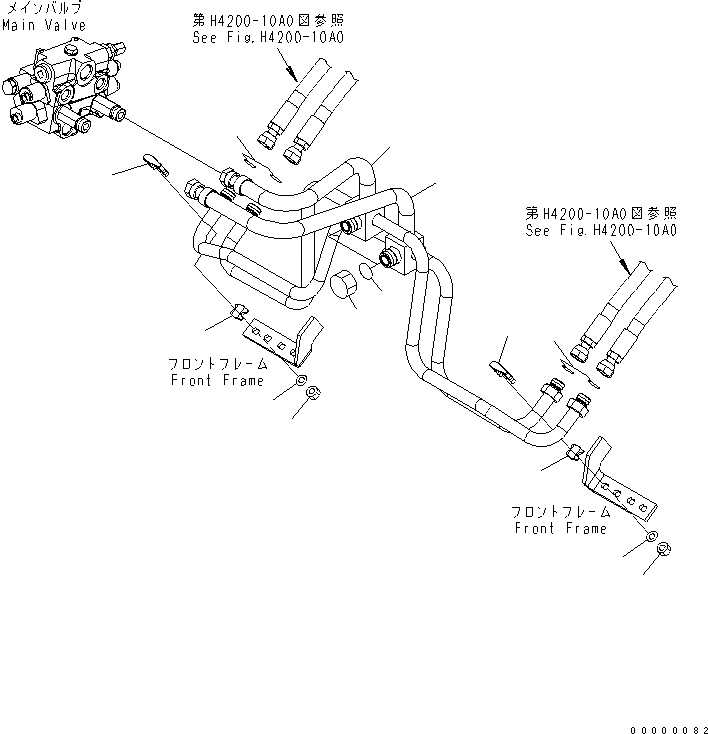 Схема запчастей Komatsu WA270-5-SN - ГИДРОЛИНИЯ (ЛИНИЯ ГИДРОЦИЛИНДРА ПОДЪЕМА) ГИДРАВЛИКА