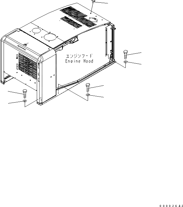 Схема запчастей Komatsu WA270-5-SN - КРЕПЛЕНИЕ КАПОТАING ЧАСТИ КОРПУСА