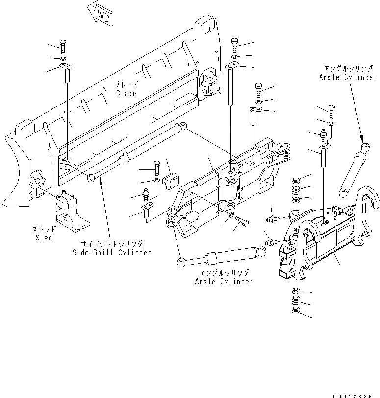 Схема запчастей Komatsu WA270-5-SN - ОТВАЛ (НЕСУЩИЙ ЭЛЕМЕНТ) (S.P.A.P.) (С СОЕДИНИТ. УСТР-ВО) РАБОЧЕЕ ОБОРУДОВАНИЕ