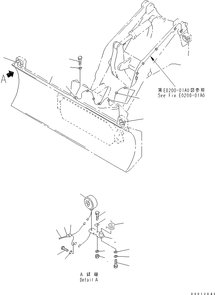 Схема запчастей Komatsu WA270-5-SN - ОТВАЛ (КОМПОНЕНТЫ (ОБСЛУЖИВ-Е)) (S.P.A.P.) (С SHOCK CANCEL) РАБОЧЕЕ ОБОРУДОВАНИЕ