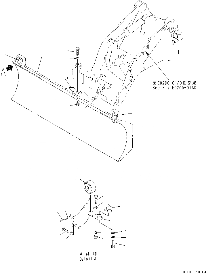 Схема запчастей Komatsu WA270-5-SN - ОТВАЛ (КОМПОНЕНТЫ (ОБСЛУЖИВ-Е)) (P.A.P.) (С СОЕДИНИТ. УСТР-ВО) РАБОЧЕЕ ОБОРУДОВАНИЕ