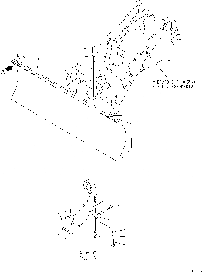 Схема запчастей Komatsu WA270-5-SN - ОТВАЛ (КОМПОНЕНТЫ (ОБСЛУЖИВ-Е)) (S.P.A.P.) (С СОЕДИНИТ. УСТР-ВО) РАБОЧЕЕ ОБОРУДОВАНИЕ