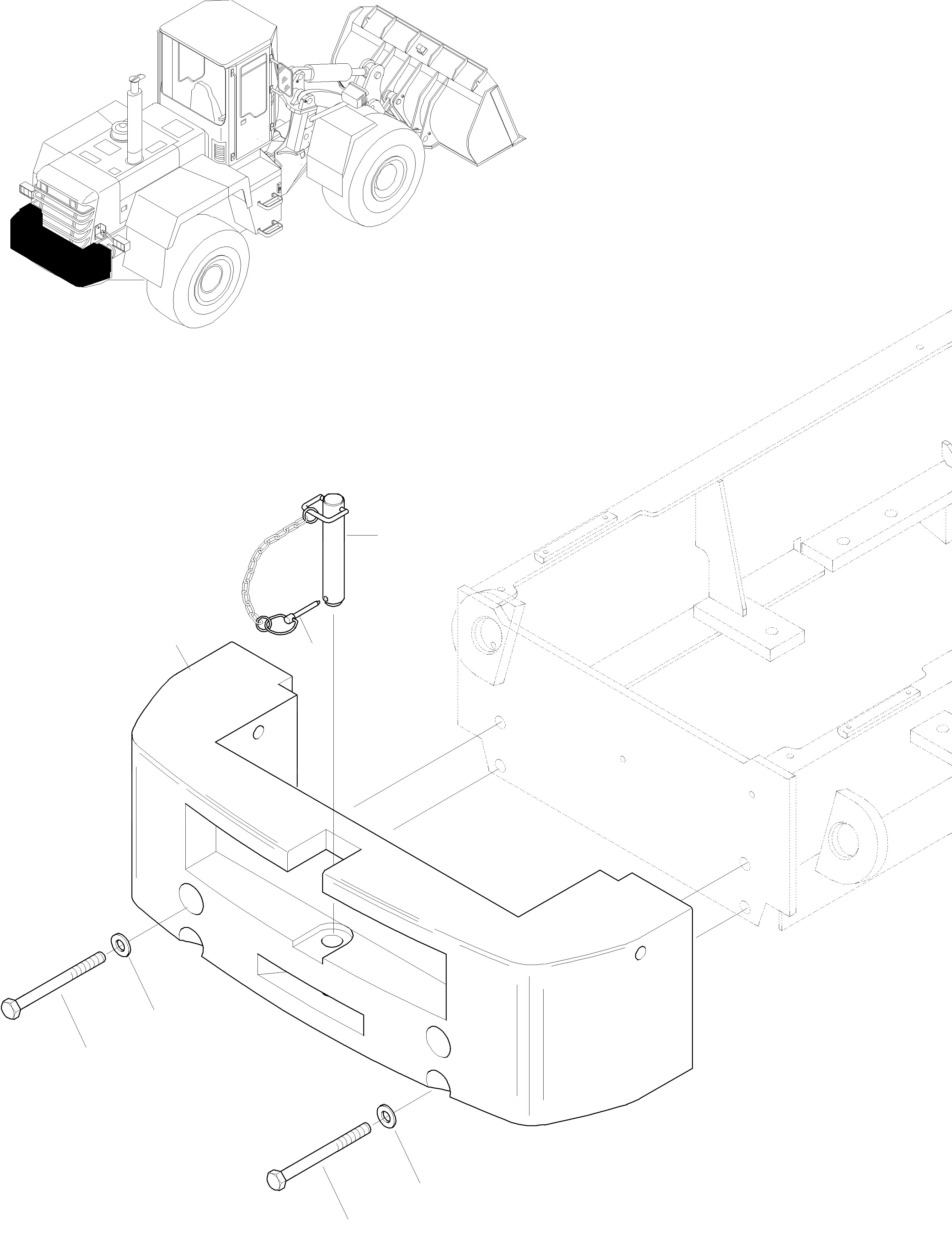 Схема запчастей Komatsu WA270-3 active - ПРОТИВОВЕС РАМА