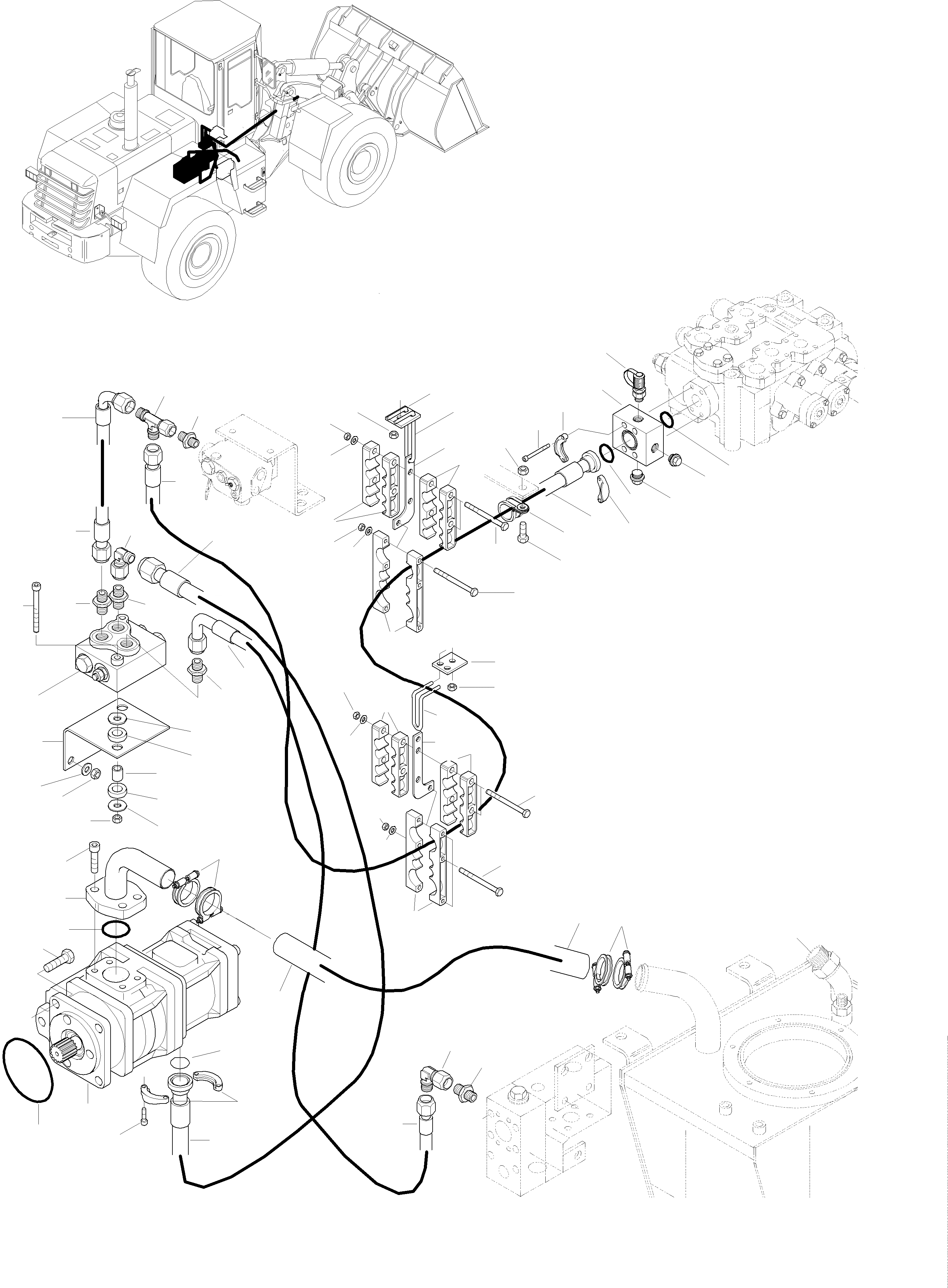 Схема запчастей Komatsu WA270-3 active - PRESSURE ТРУБЫS - УПРАВЛЯЮЩ. КЛАПАН ГИДРАВЛИКА