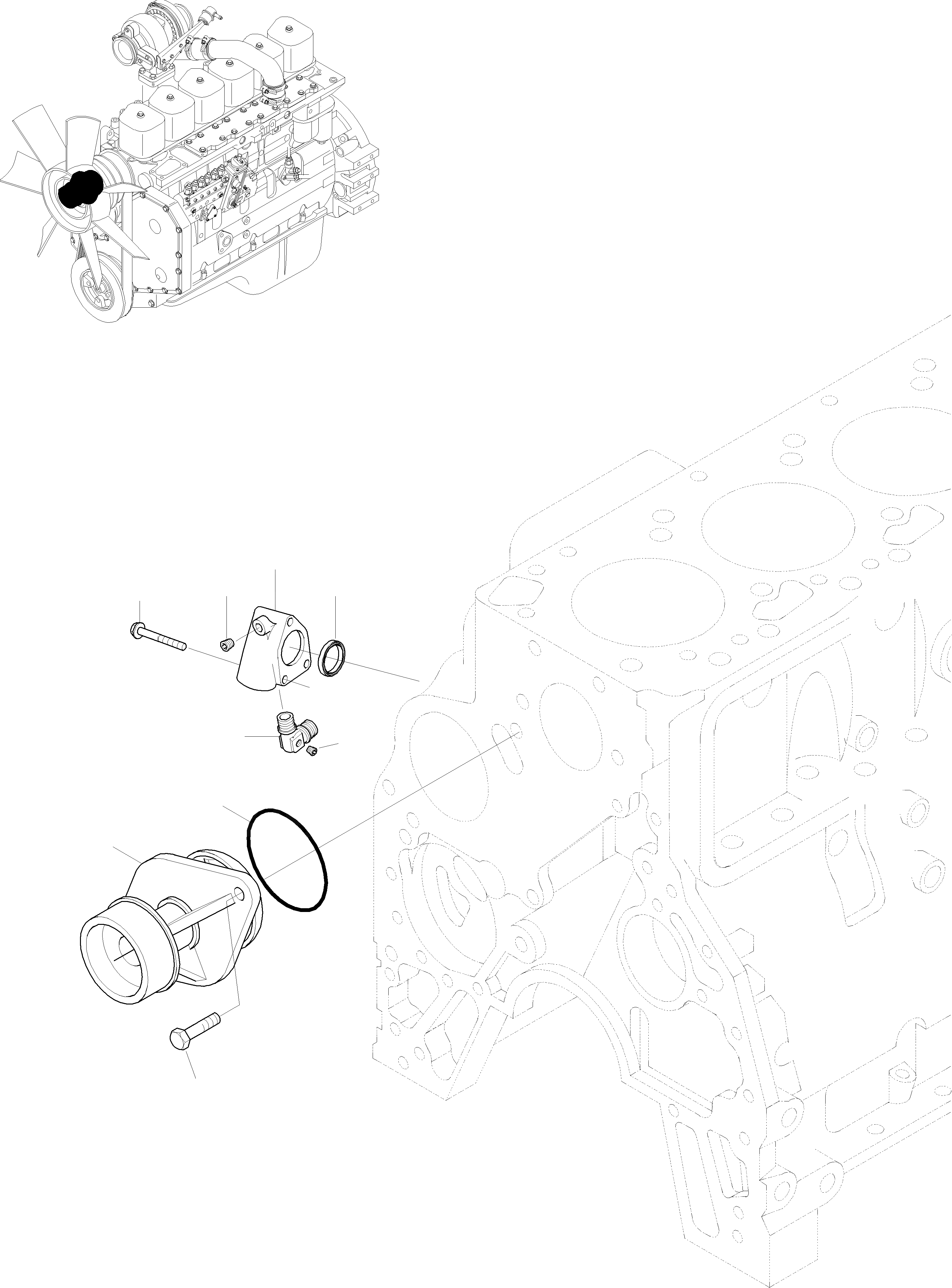 Схема запчастей Komatsu WA270-3 active - ВОДЯНАЯ ПОМПА ДВИГАТЕЛЬ, КРЕПЛЕНИЕ ДВИГАТЕЛЯ