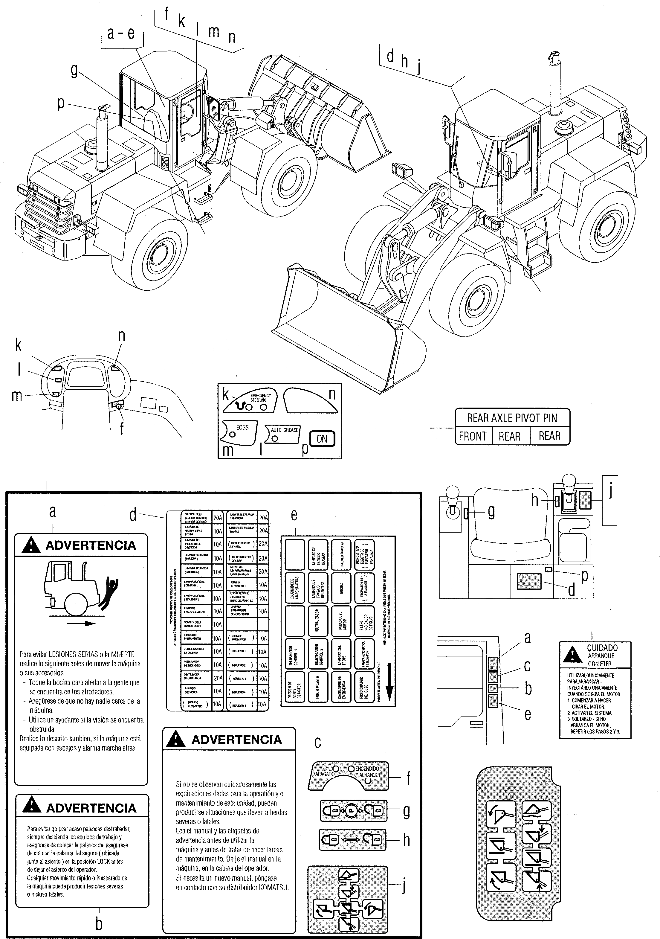 Схема запчастей Komatsu WA270-3 active - ТАБЛИЧКИS, ИСПАНИЯ ИНСТРУМЕНТ, АКСЕССУАРЫ, БУКВЕНН.