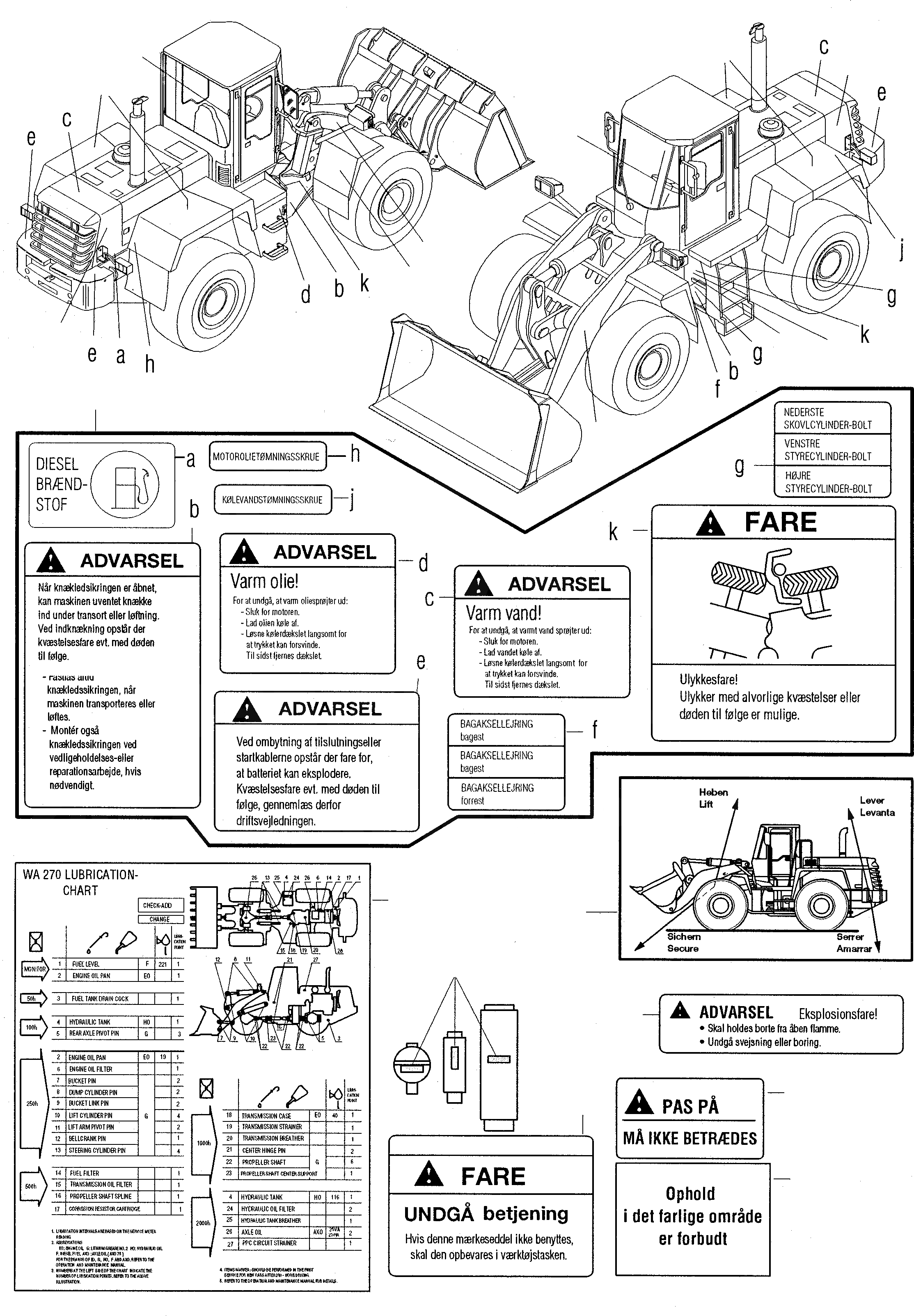 Схема запчастей Komatsu WA270-3 active - ТАБЛИЧКИS, DANISH ИНСТРУМЕНТ, АКСЕССУАРЫ, БУКВЕНН.