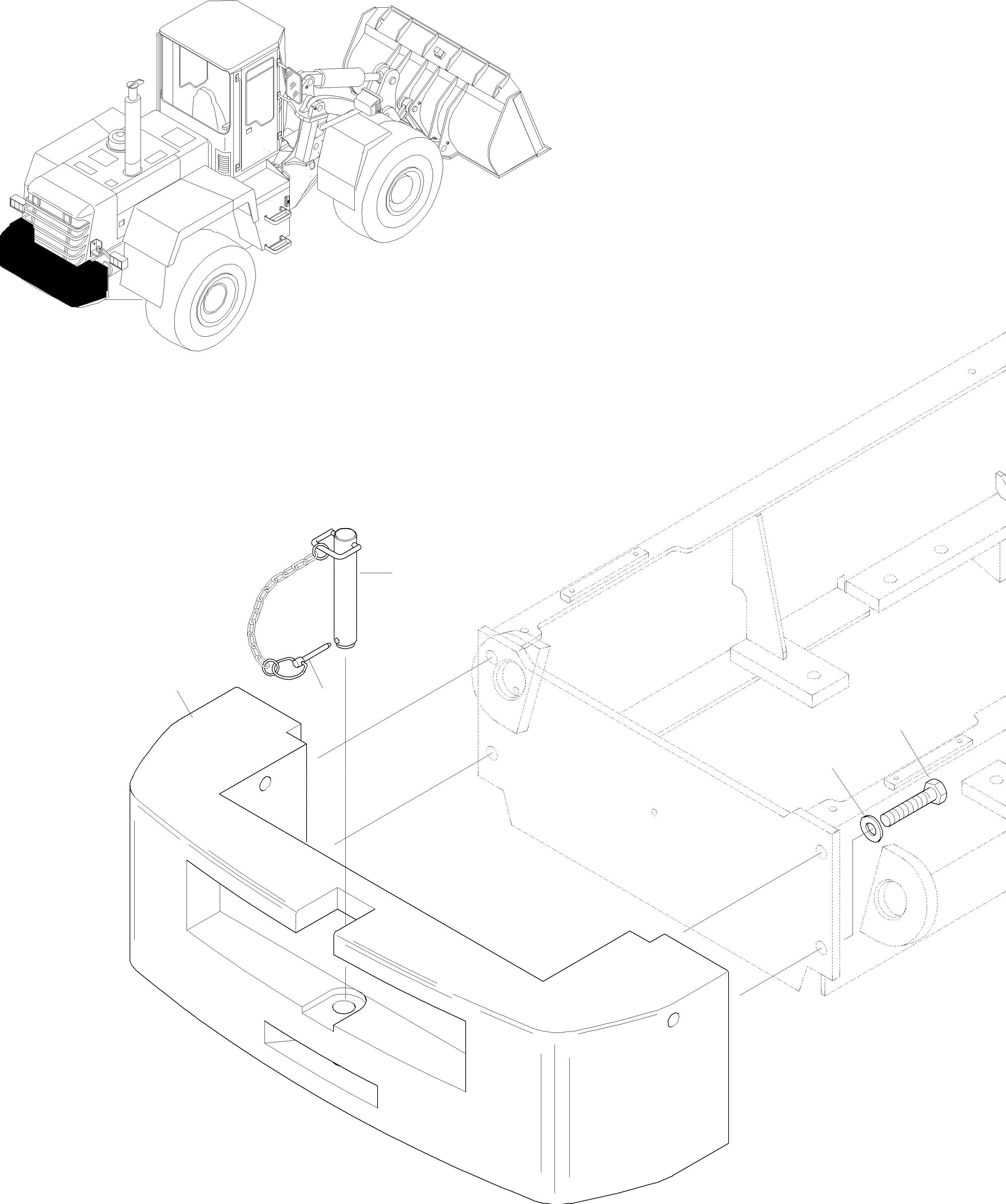 Схема запчастей Komatsu WA270-3 active - ПРОТИВОВЕС РАМА