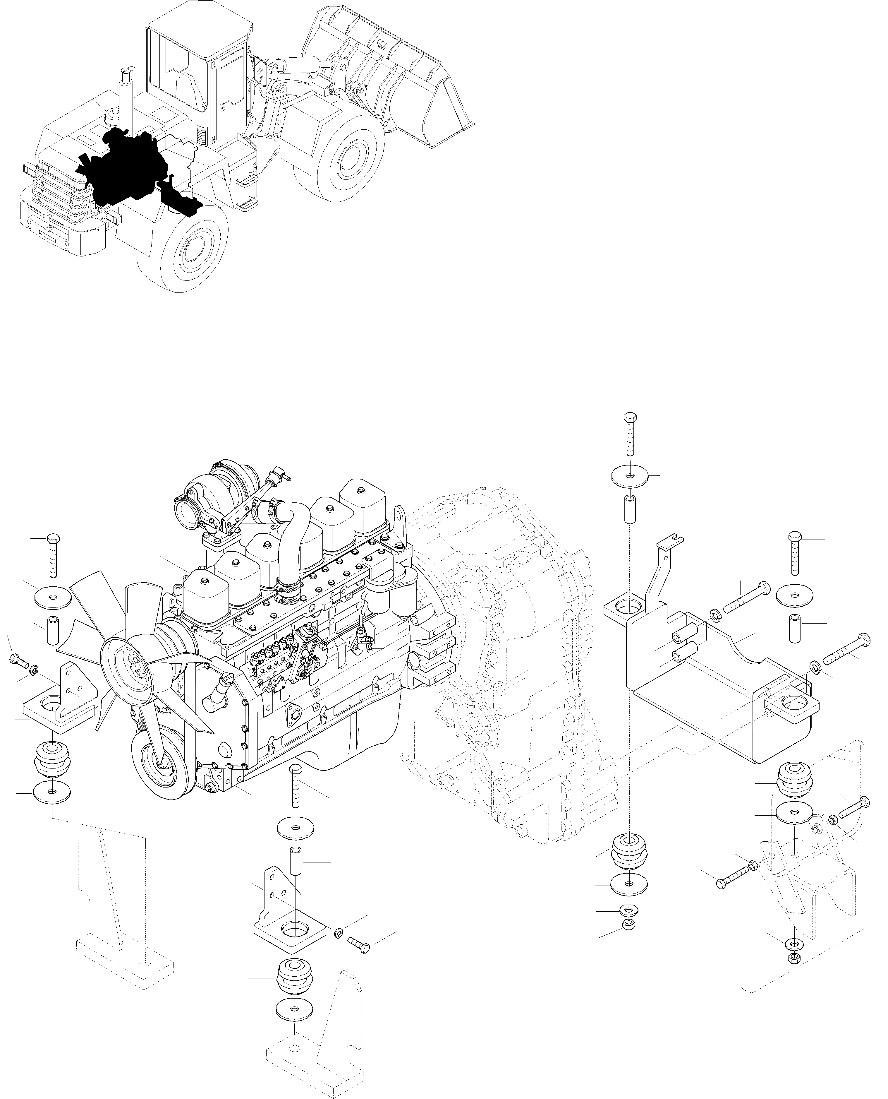 Схема запчастей Komatsu WA270-3 active - ДВИГАТЕЛЬ, КРЕПЛЕНИЕ ДВИГАТЕЛЯ ДВИГАТЕЛЬ, КРЕПЛЕНИЕ ДВИГАТЕЛЯ