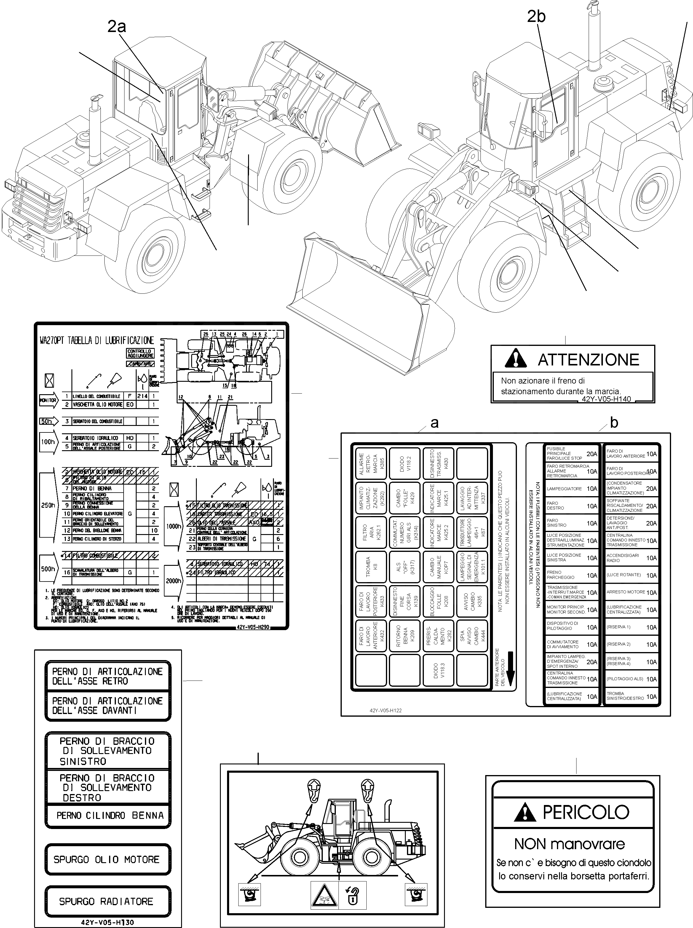 Схема запчастей Komatsu WA270-3 active - ТАБЛИЧКИS, ИТАЛИЯ ИНСТРУМЕНТ, АКСЕССУАРЫ, БУКВЕНН.