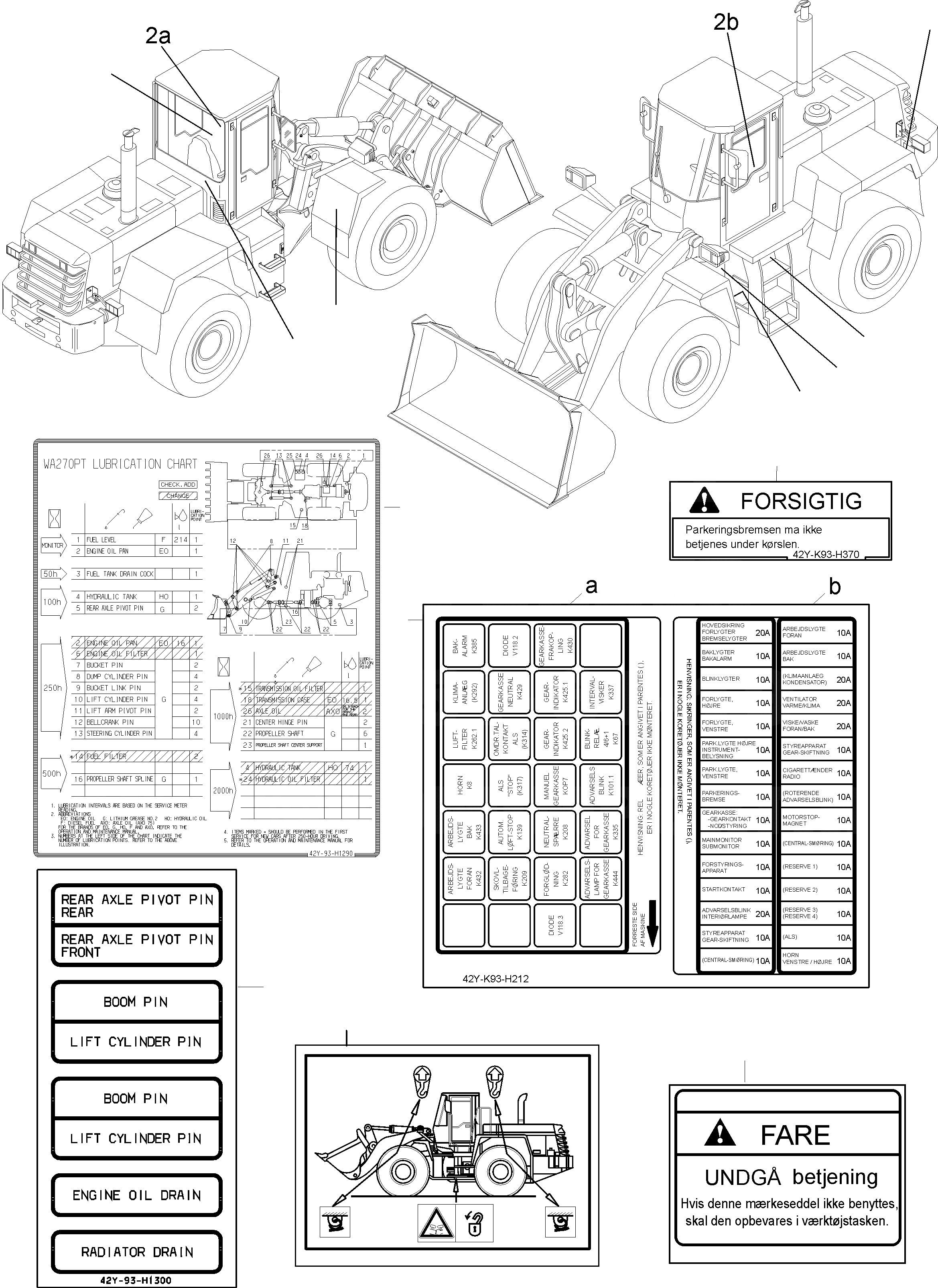 Схема запчастей Komatsu WA270-3 active - ТАБЛИЧКИS, DANISH ИНСТРУМЕНТ, АКСЕССУАРЫ, БУКВЕНН.