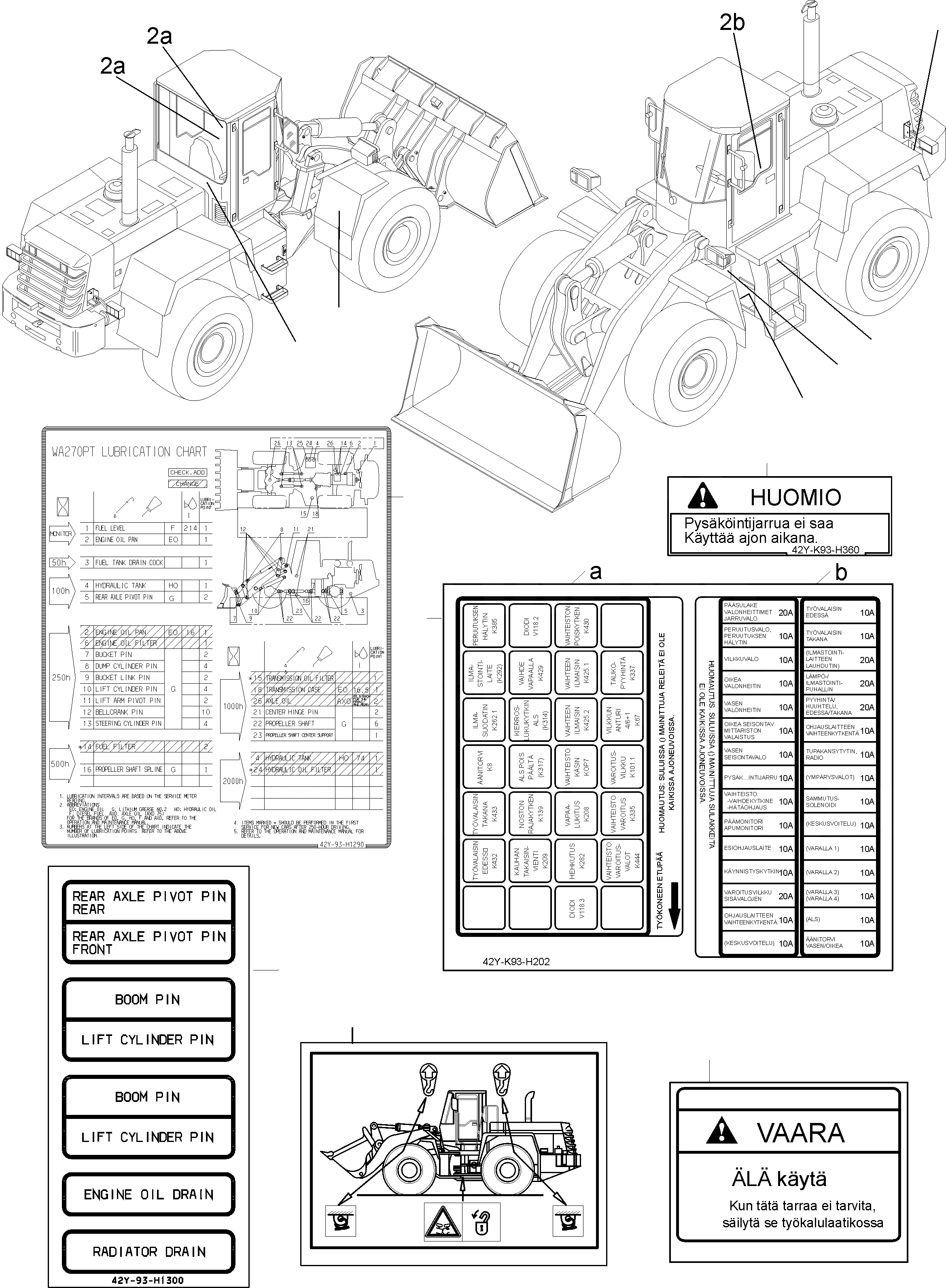 Схема запчастей Komatsu WA270-3 active - ТАБЛИЧКИS, FINNISH ИНСТРУМЕНТ, АКСЕССУАРЫ, БУКВЕНН.