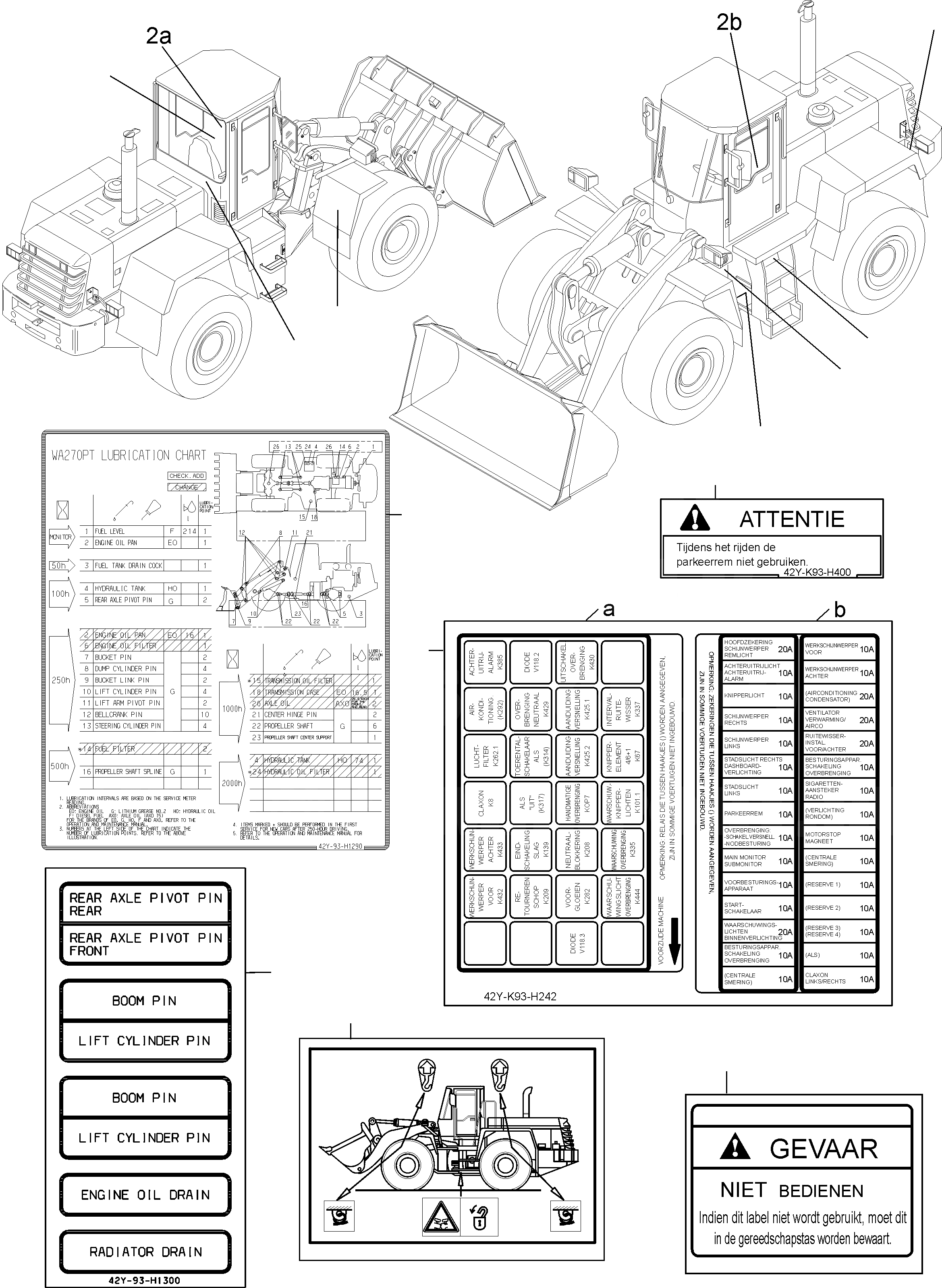 Схема запчастей Komatsu WA270-3 active - ТАБЛИЧКИS, DUTCH ИНСТРУМЕНТ, АКСЕССУАРЫ, БУКВЕНН.