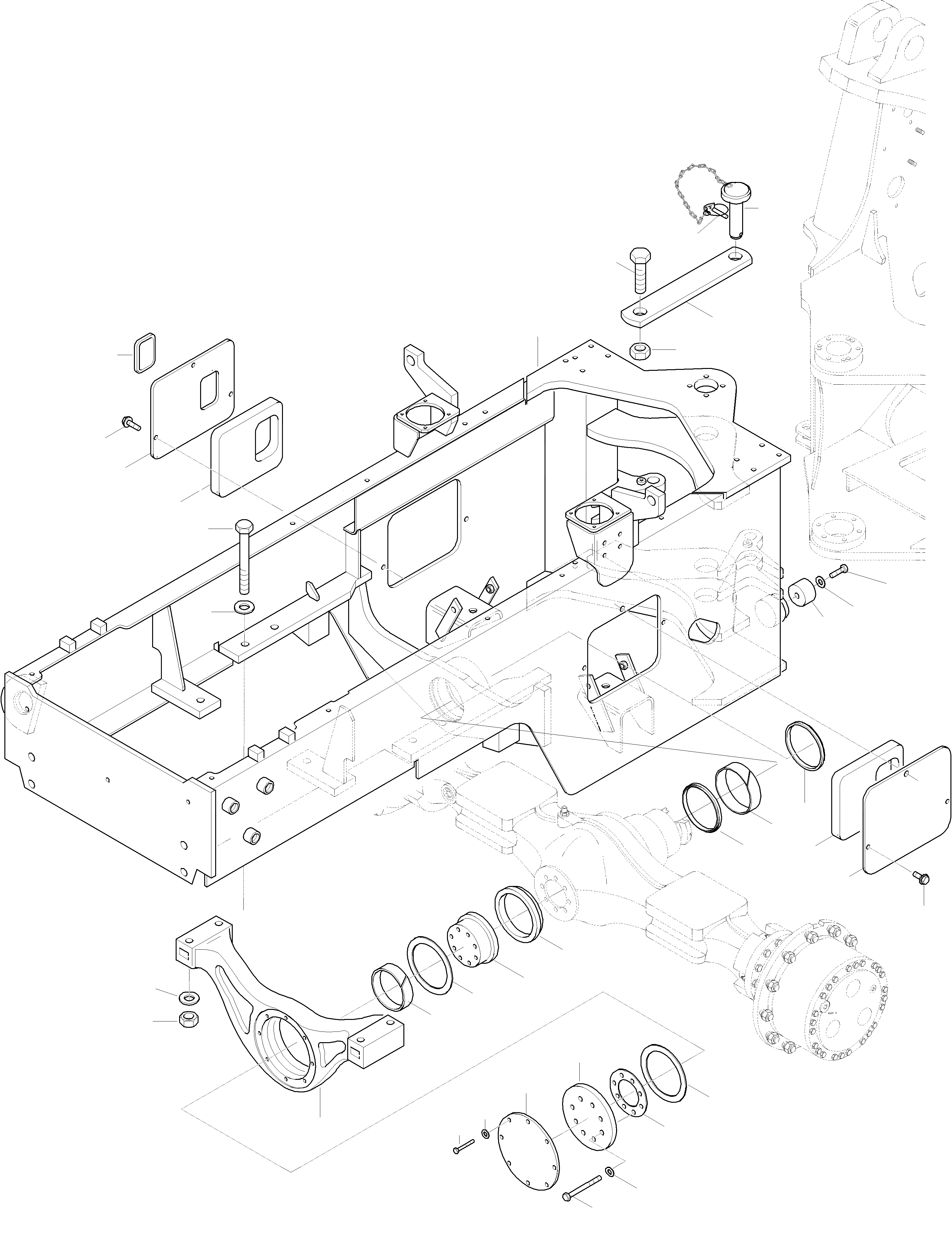 Схема запчастей Komatsu WA270PT-3 active - ЗАДН. РАМА РАМА