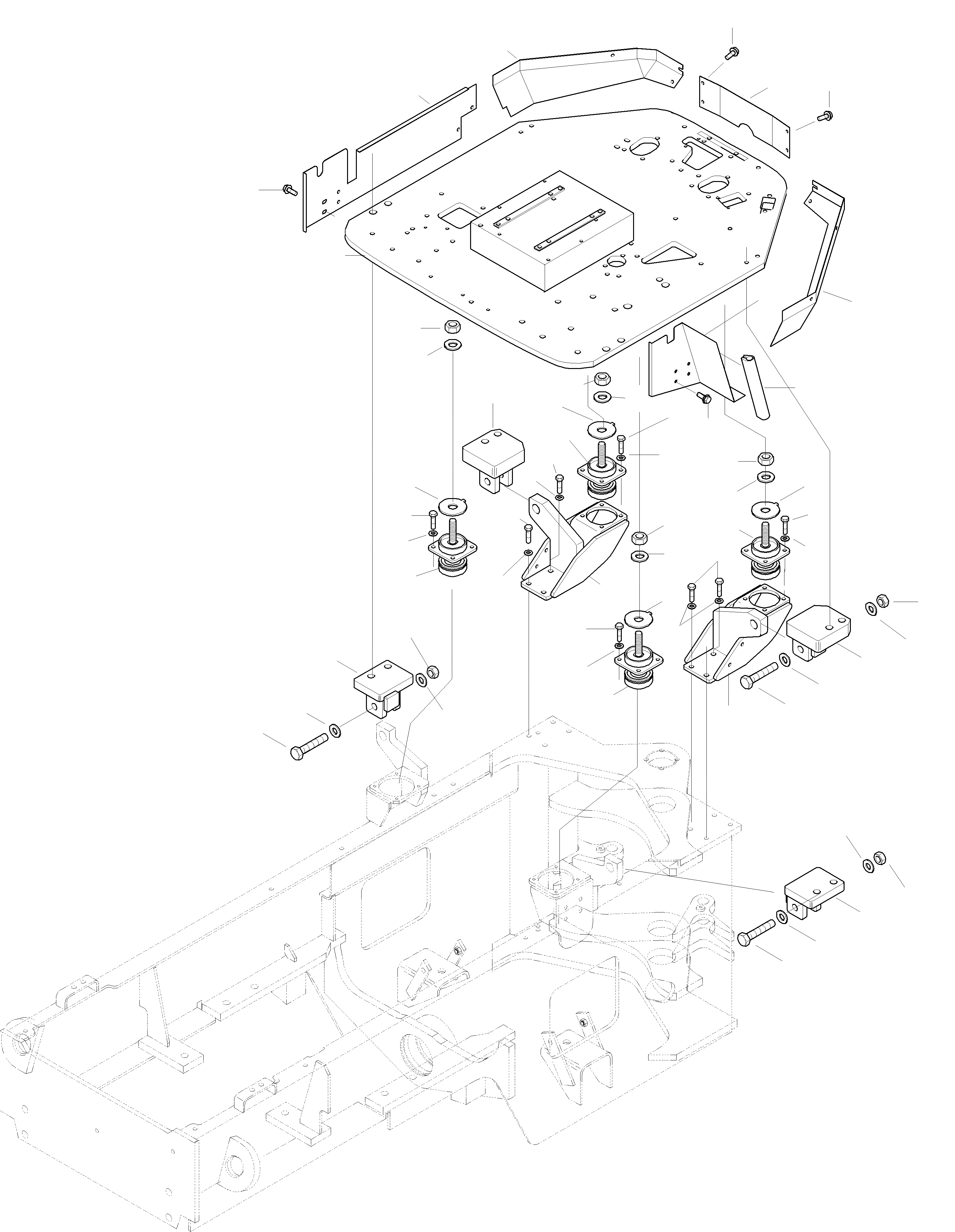 Схема запчастей Komatsu WA270PT-3 active - ПЛАТФОРМА, ATTACHING ЧАСТИ РАМА