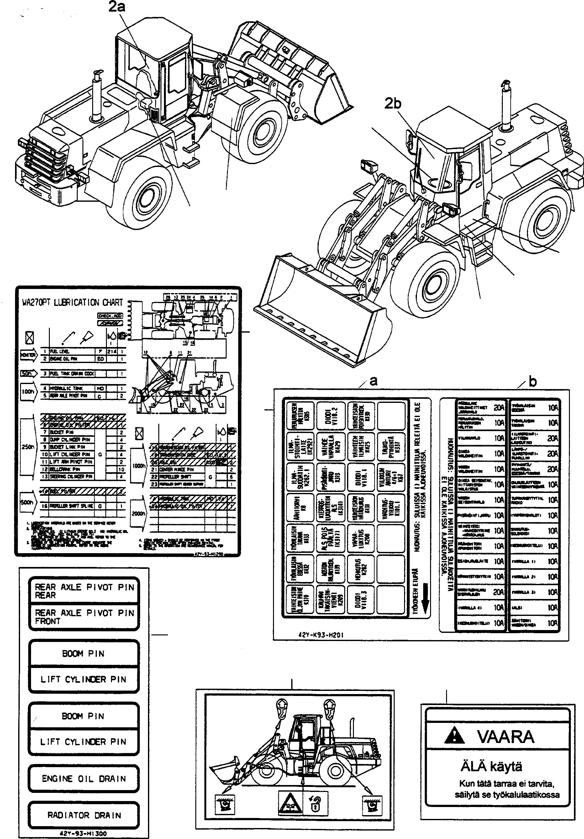 Схема запчастей Komatsu WA270PT-3 active - ТАБЛИЧКИS, FINNISH ИНСТРУМЕНТ, АКСЕССУАРЫ, БУКВЕНН.