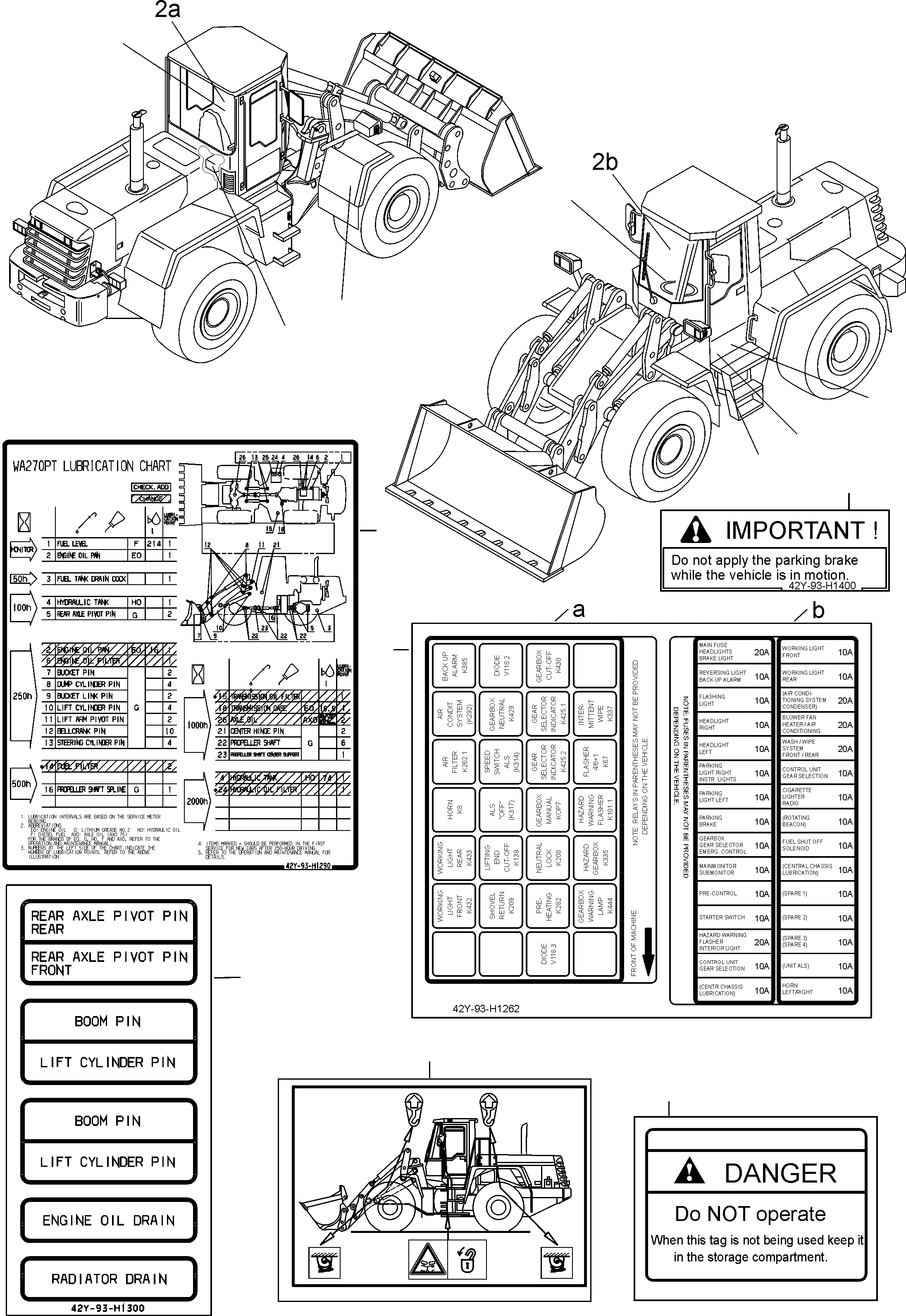 Схема запчастей Komatsu WA270PT-3 active - ТАБЛИЧКИS, АНГЛ. ИНСТРУМЕНТ, АКСЕССУАРЫ, БУКВЕНН.