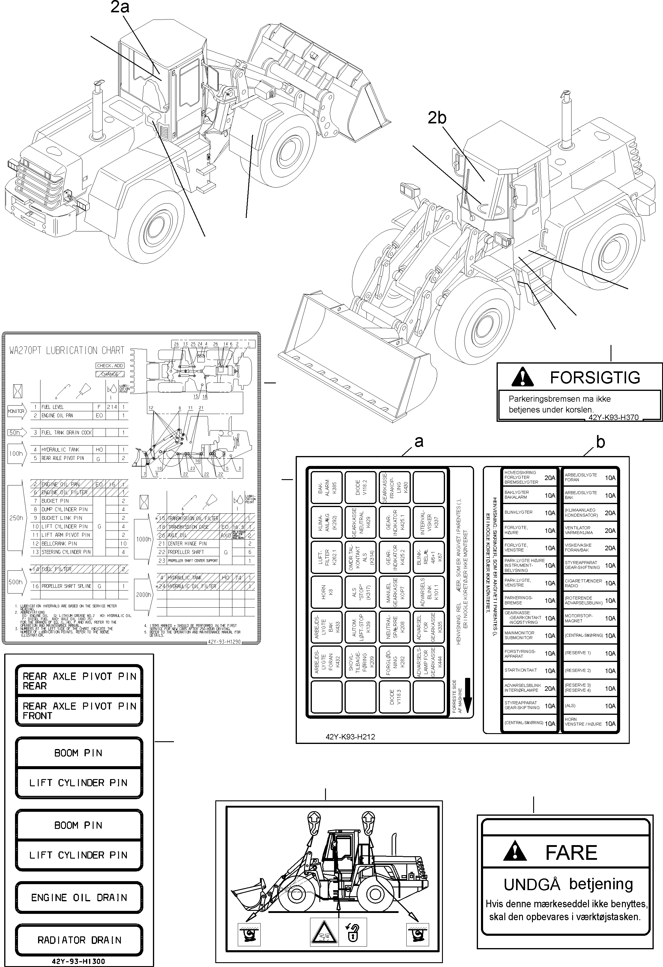 Схема запчастей Komatsu WA270PT-3 active - ТАБЛИЧКИS, DANISH ИНСТРУМЕНТ, АКСЕССУАРЫ, БУКВЕНН.