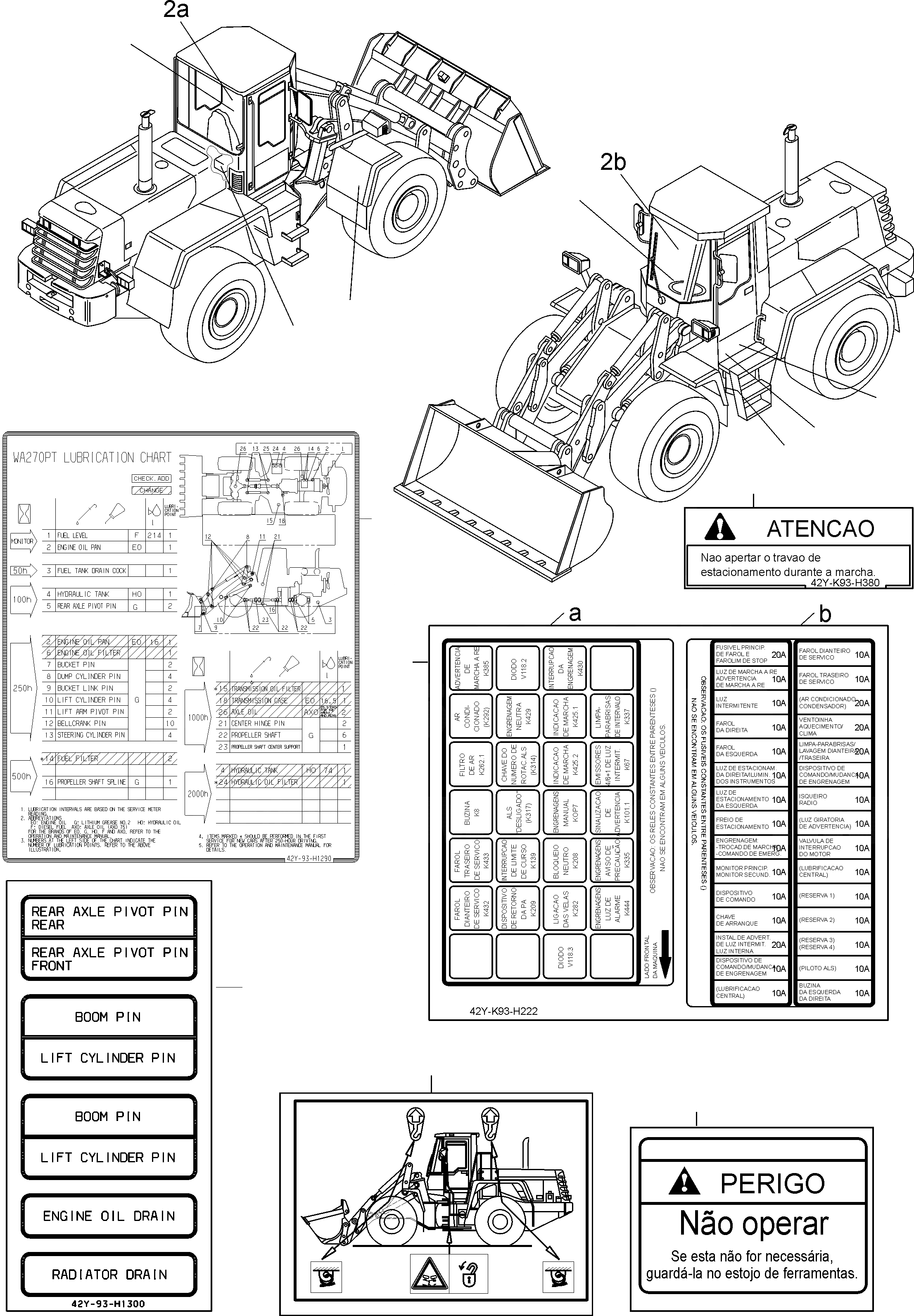 Схема запчастей Komatsu WA270PT-3 active - ТАБЛИЧКИS, ПОРТУГАЛ. ИНСТРУМЕНТ, АКСЕССУАРЫ, БУКВЕНН.