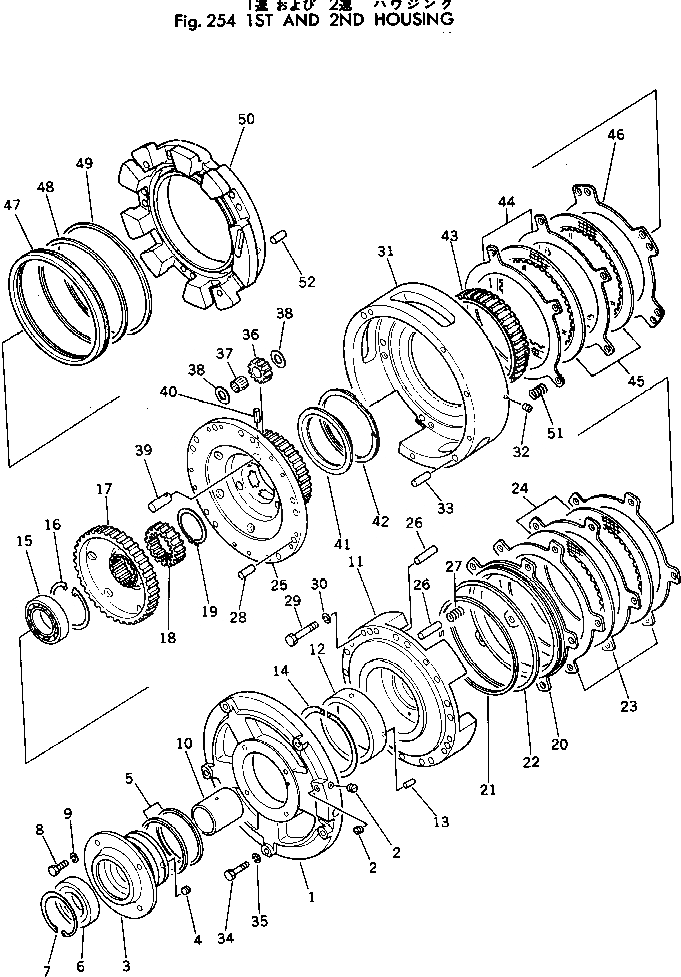 Схема запчастей Komatsu WA30-1 - 1 И 2 КОЖУХ ТРАНСМИССИЯ