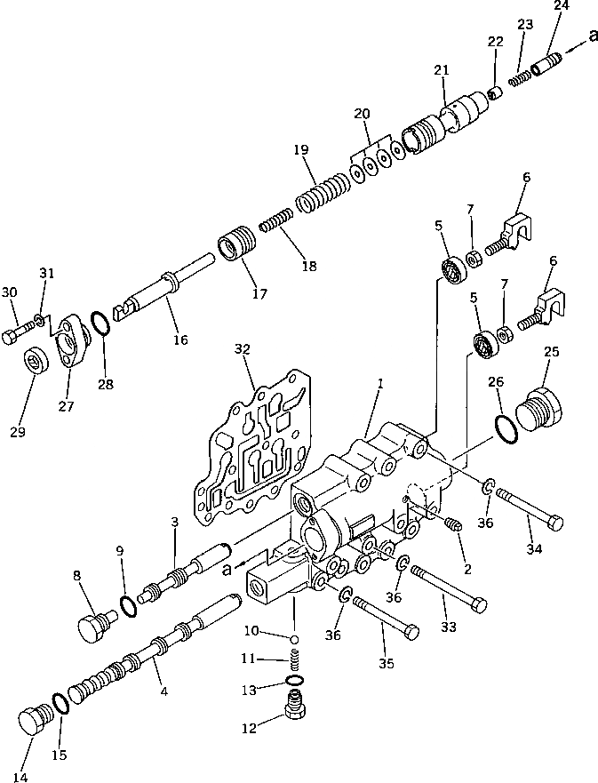 Схема запчастей Komatsu WA30-2 - SELECTOR И INCHING КЛАПАН ТРАНСМИССИЯ