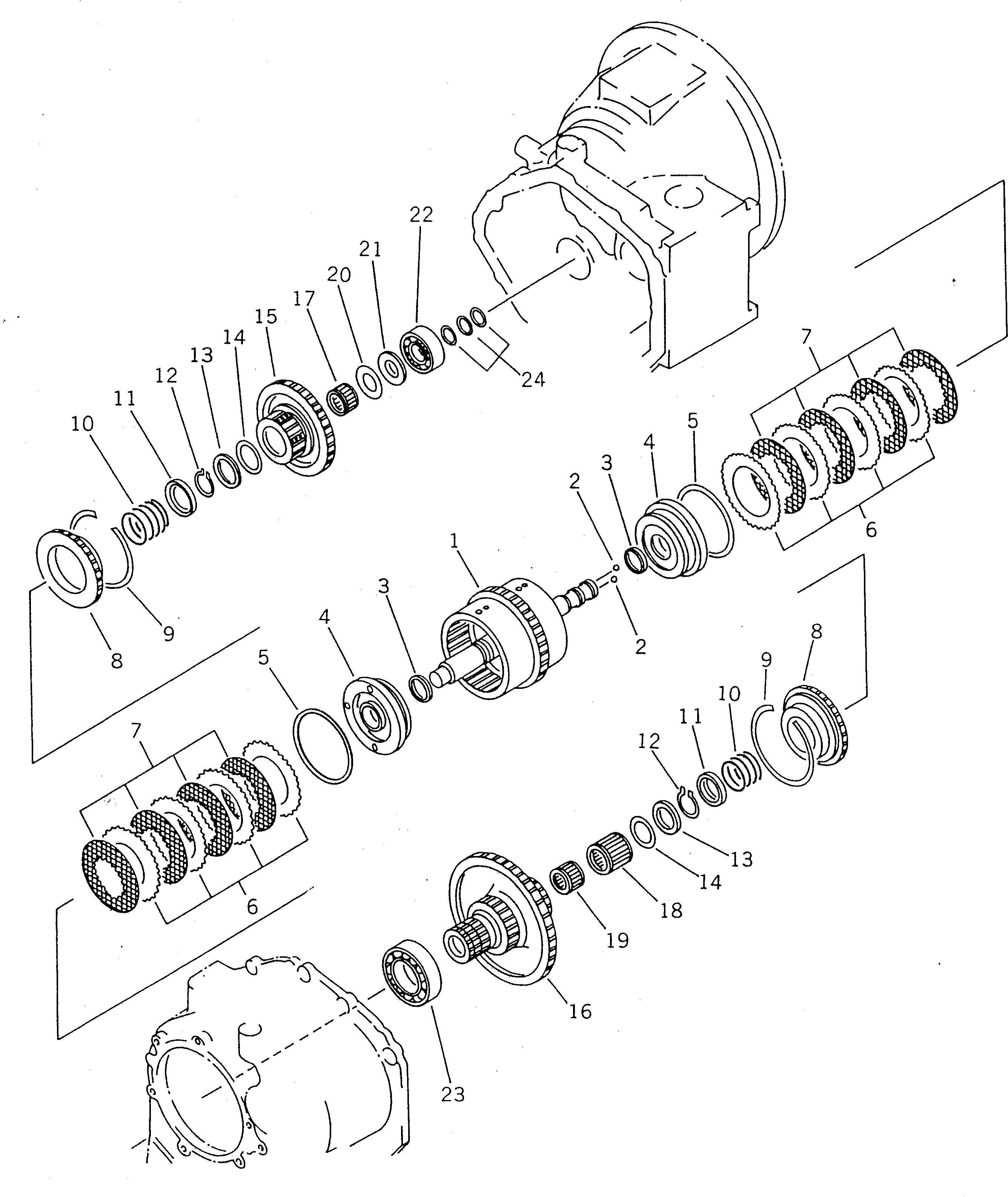 Схема запчастей Komatsu WA30-3 - ТРАНСМИССИЯ (ПЕРЕД. И 2 МУФТА) ГТР CONVERTOR¤ ТРАНСМИССИЯ И ДИФФЕРЕНЦ.