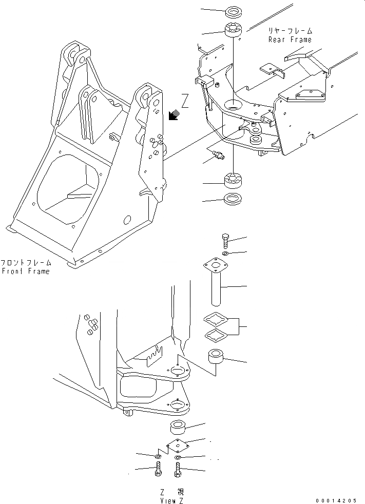 Схема запчастей Komatsu WA30-5-CB - HINGE ПАЛЕЦ ОСНОВНАЯ РАМА И ЕЕ ЧАСТИ