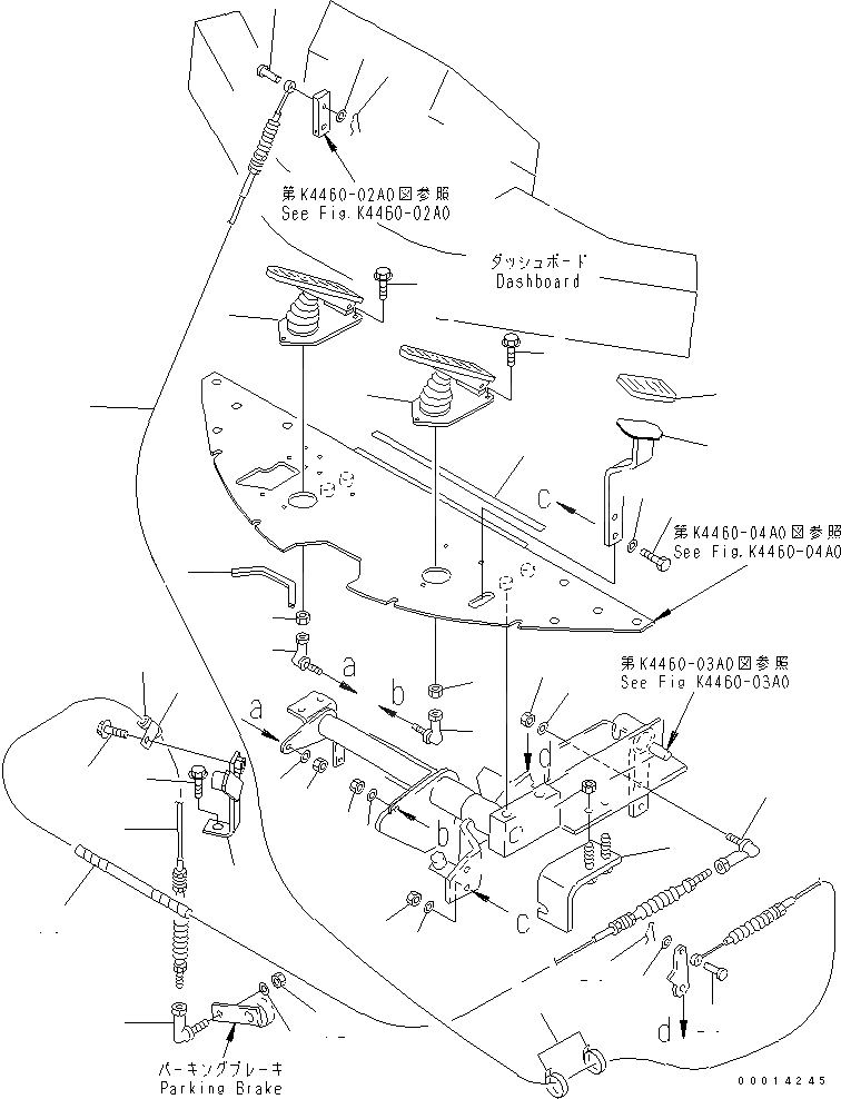 Схема запчастей Komatsu WA30-5-CB - УПРАВЛ-Е ТОРМОЗОМ (ПЕДАЛЬ И РЫЧАГ) КАБИНА ОПЕРАТОРА И СИСТЕМА УПРАВЛЕНИЯ