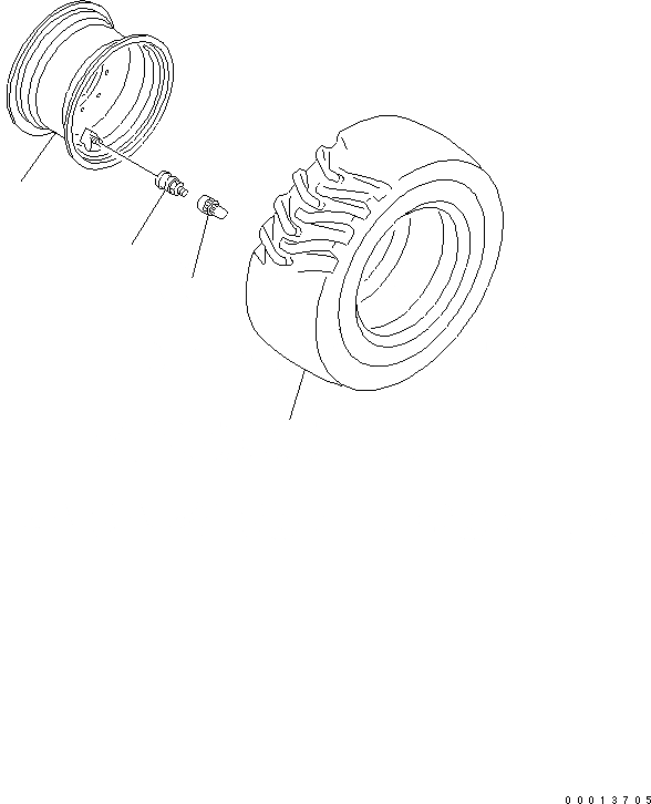 Схема запчастей Komatsu WA30-5-CB - ОБОД КОЛЕСА И ШИНЫ (ДЛЯ ./7--PR БЕСКАМЕРНЫЕ ШИНЫ) (ДЛЯ SNOW) ПОДВЕСКА И КОЛЕСА
