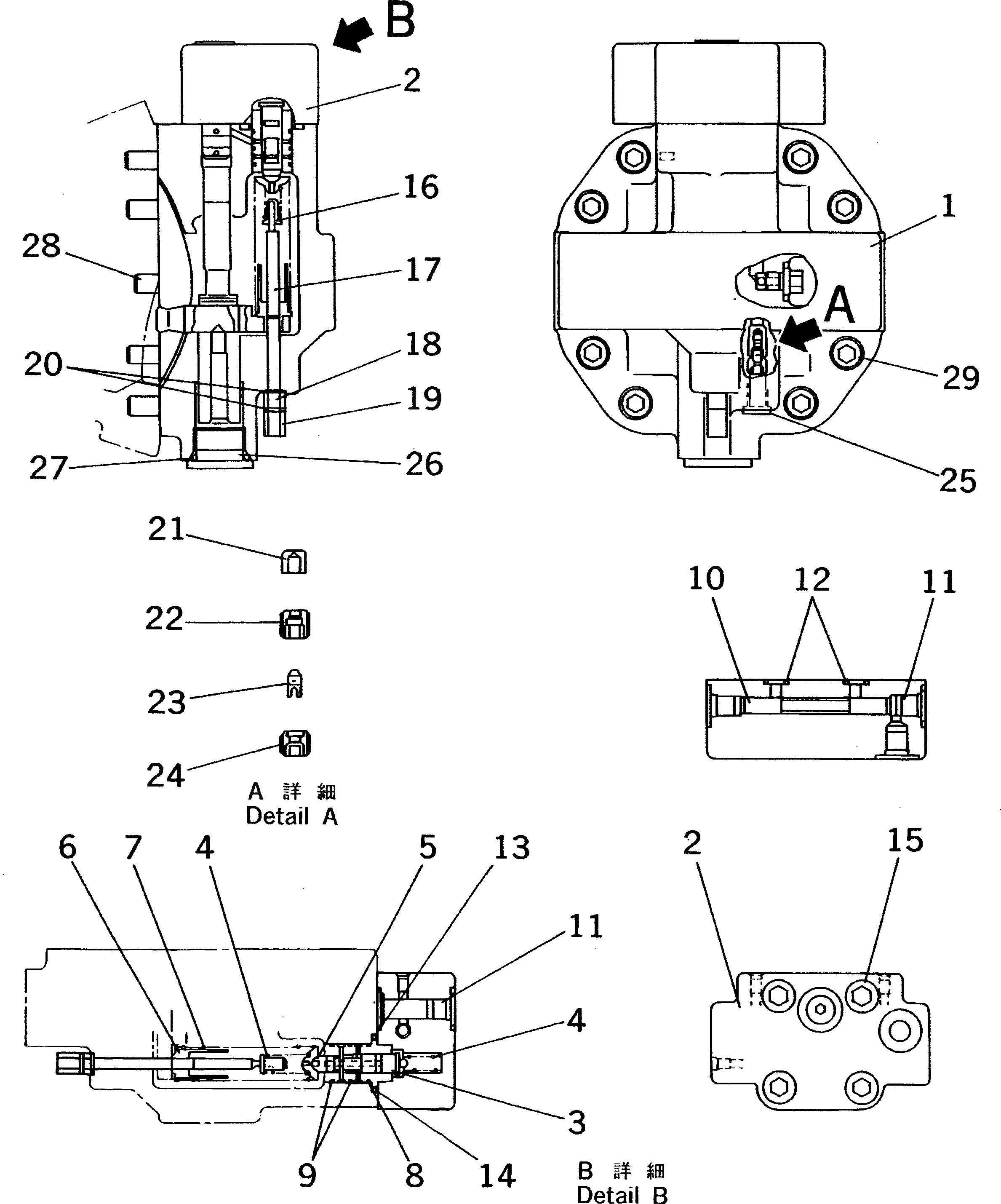 Схема запчастей Komatsu WA30-5-CB - МОТОР ХОДА (ВНУТР. ЧАСТИ) (УПРАВЛ-Е ГРУППА) ОСНОВН. КОМПОНЕНТЫ И РЕМКОМПЛЕКТЫ