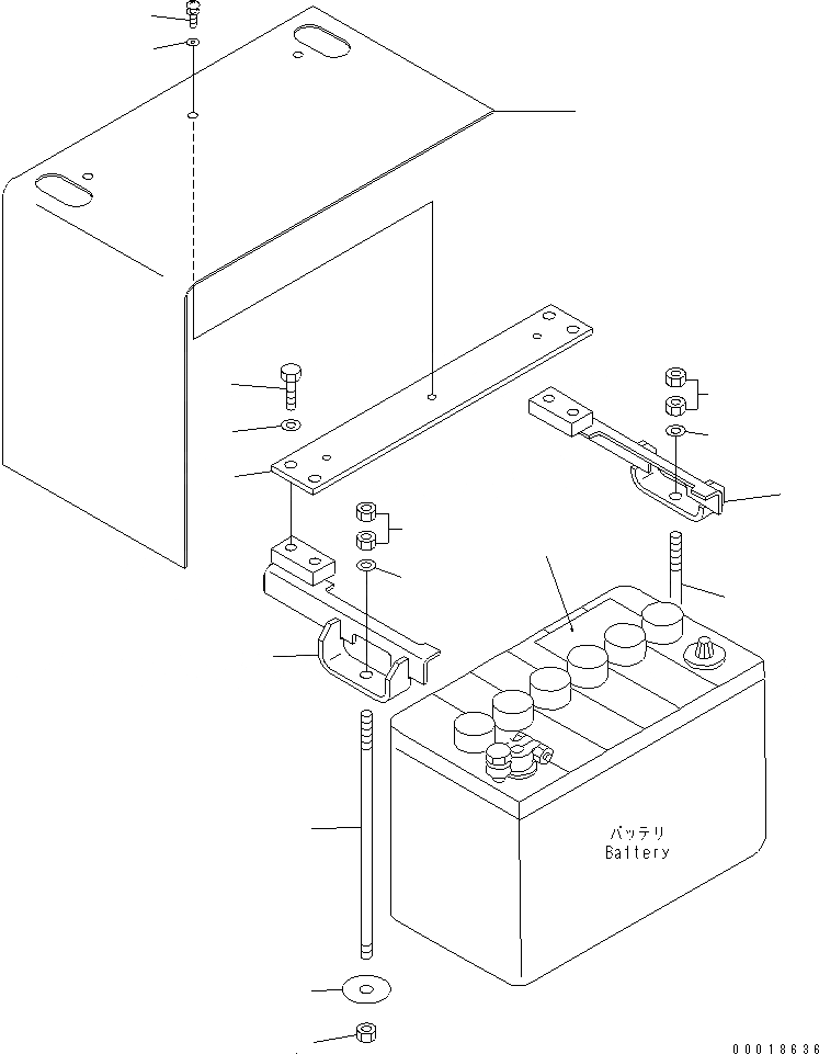 Схема запчастей Komatsu WA30-5-CN - КРЕПЛЕНИЯ АККУМУЛЯТОРА ЧАСТИ ЭЛЕКТРИКА