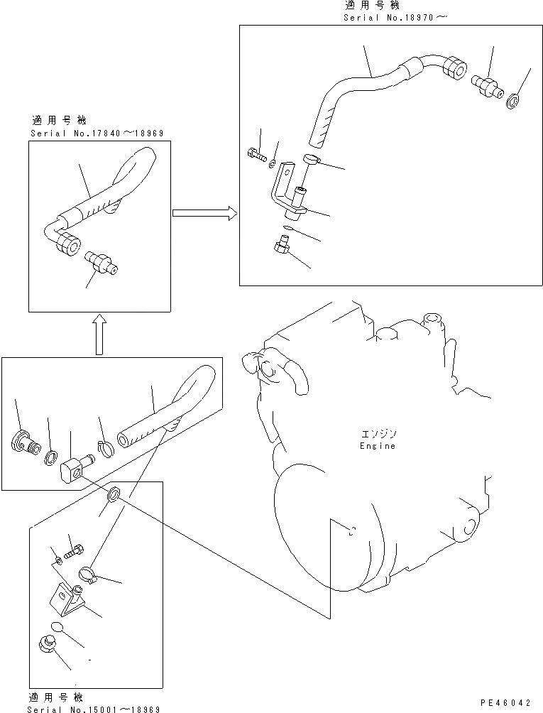Схема запчастей Komatsu WA30-5 - КОМПОНЕНТЫ ДВИГАТЕЛЯ(№-) КОМПОНЕНТЫ ДВИГАТЕЛЯ