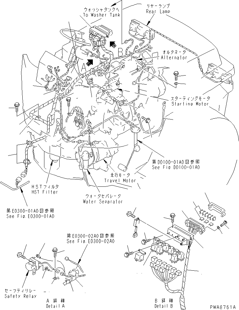 Схема запчастей Komatsu WA30-5 - ЭЛЕКТРИКА (ОСНОВН. ЛИНИЯ)(№897-) ЭЛЕКТРИКА