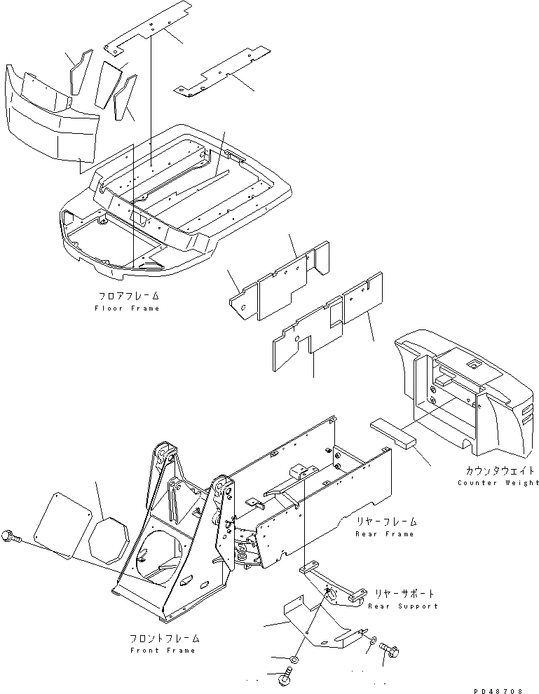 Схема запчастей Komatsu WA30-5 - NOISE ABATEMENT ЧАСТИ(№897-) ЧАСТИ КОРПУСА