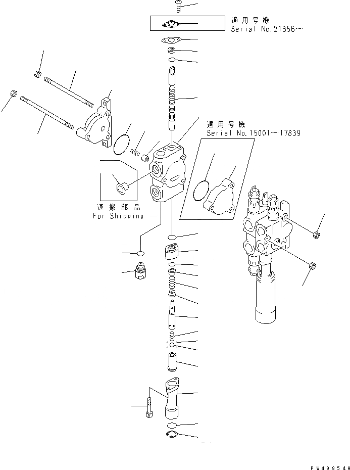 Схема запчастей Komatsu WA30-5 - 2-Х СЕКЦИОНН. УПРАВЛЯЮЩ. КЛАПАН (/)(№-) ОСНОВН. КОМПОНЕНТЫ И РЕМКОМПЛЕКТЫ