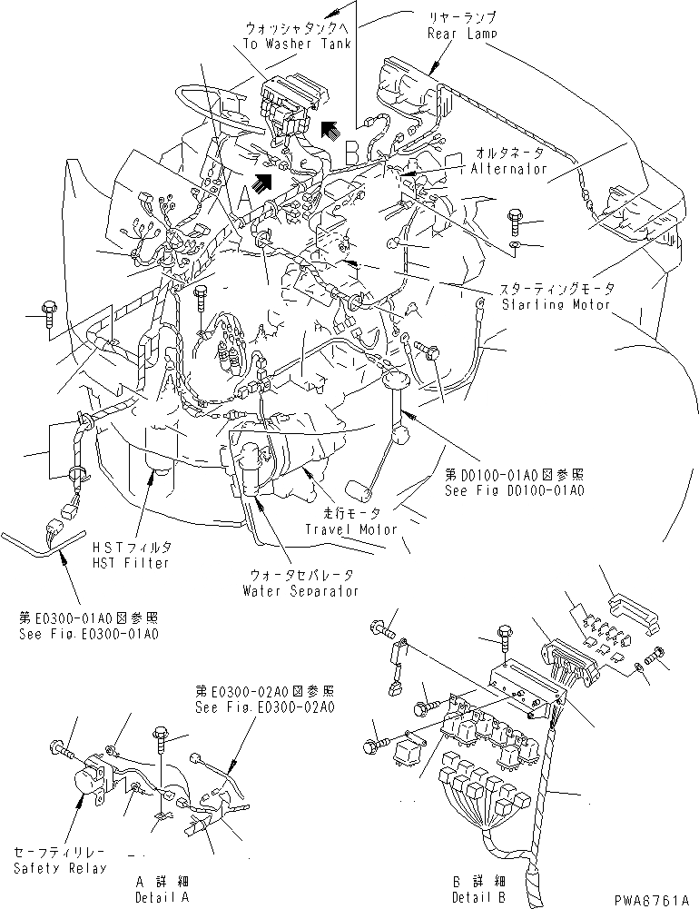 Схема запчастей Komatsu WA30-5-X - ЭЛЕКТРИКА (ОСНОВН. ЛИНИЯ)(№897-) ЭЛЕКТРИКА