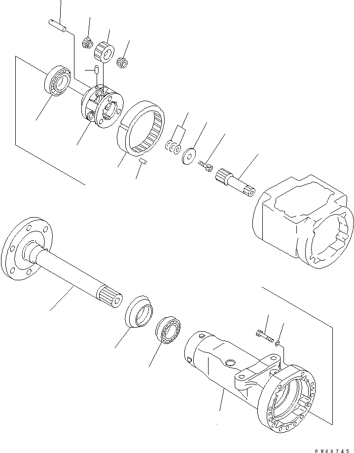 Схема запчастей Komatsu WA30-5-X - ПЕРЕДНИЙ МОСТ (КОНЕЧНАЯ ПЕРЕДАЧА¤ ПРАВ.)(№-) ГИДРОТРАНСФОРМАТОР И ТРАНСМИССИЯ