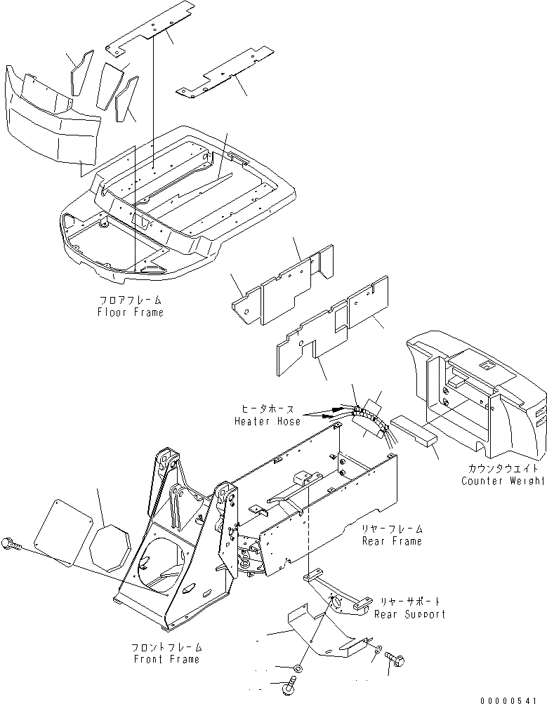Схема запчастей Komatsu WA30-5-X - NOISE ABATEMENT ЧАСТИ (ОБОГРЕВАТЕЛЬ. И АНТИОБЛЕДЕНИТЕЛЬ) (РЕМЕНЬ БЕЗОПАСНОСТИ)(№9-) ЧАСТИ КОРПУСА