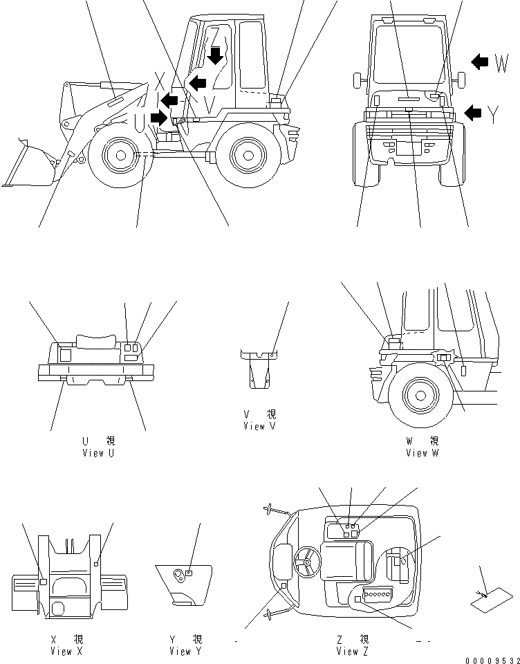 Схема запчастей Komatsu WA30-5 - МАРКИРОВКА (С КАБИНОЙ) (АНГЛ.)(№-8) МАРКИРОВКА